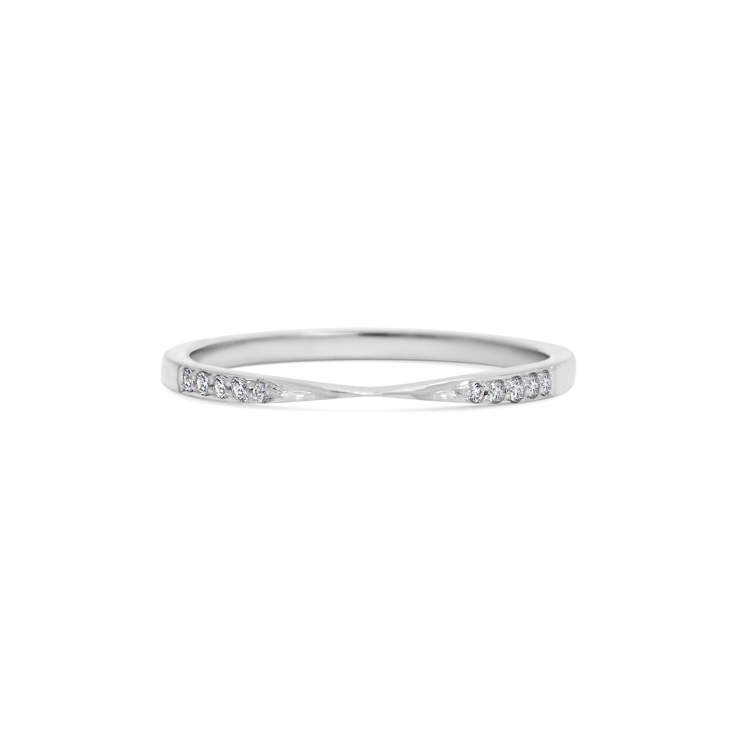 The Diamond Union Band by East London jeweller Rachel Boston | Discover our collections of unique and timeless engagement rings, wedding rings, and modern fine jewellery.