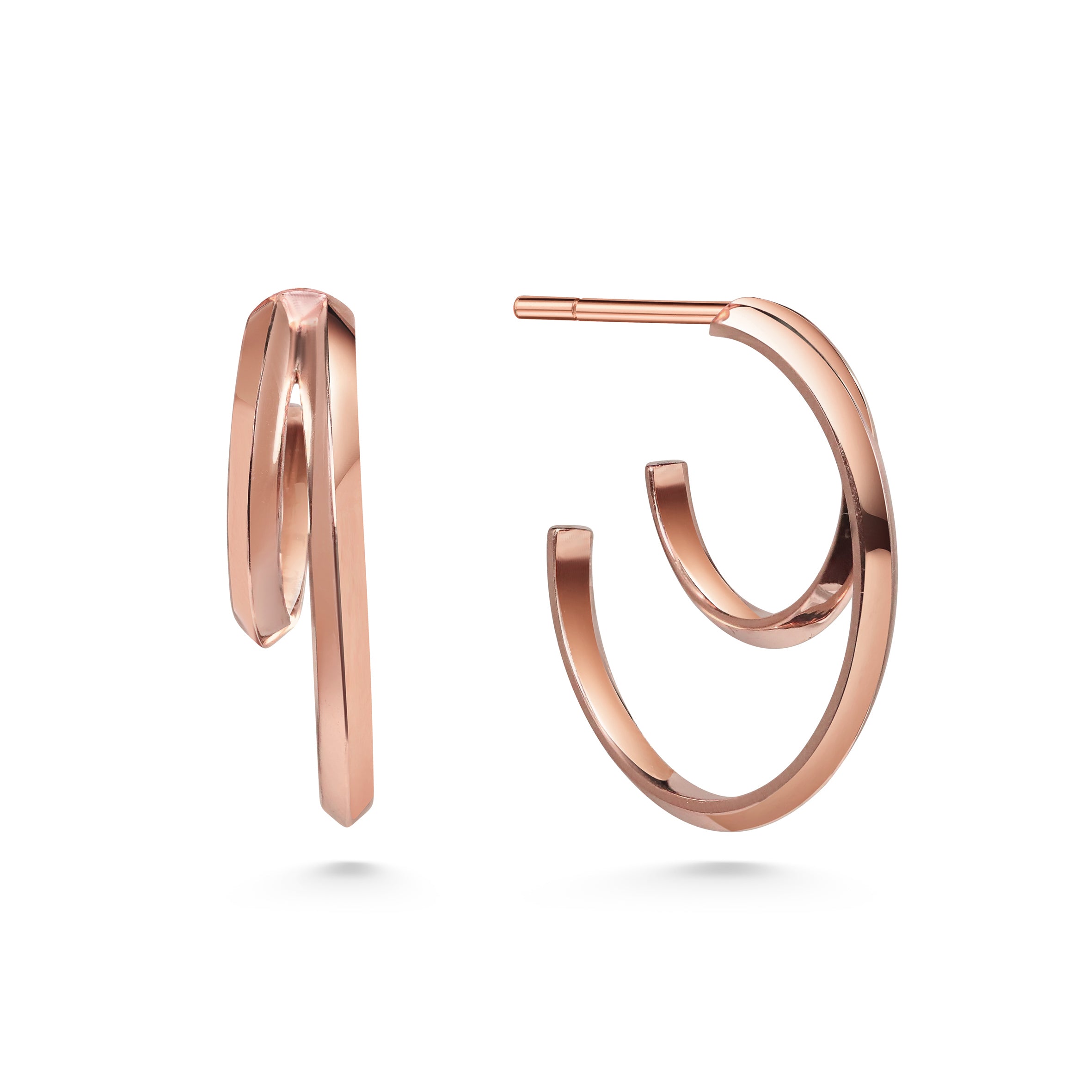 The Double Hoop Earrings by East London jeweller Rachel Boston | Discover our collections of unique and timeless engagement rings, wedding rings, and modern fine jewellery.