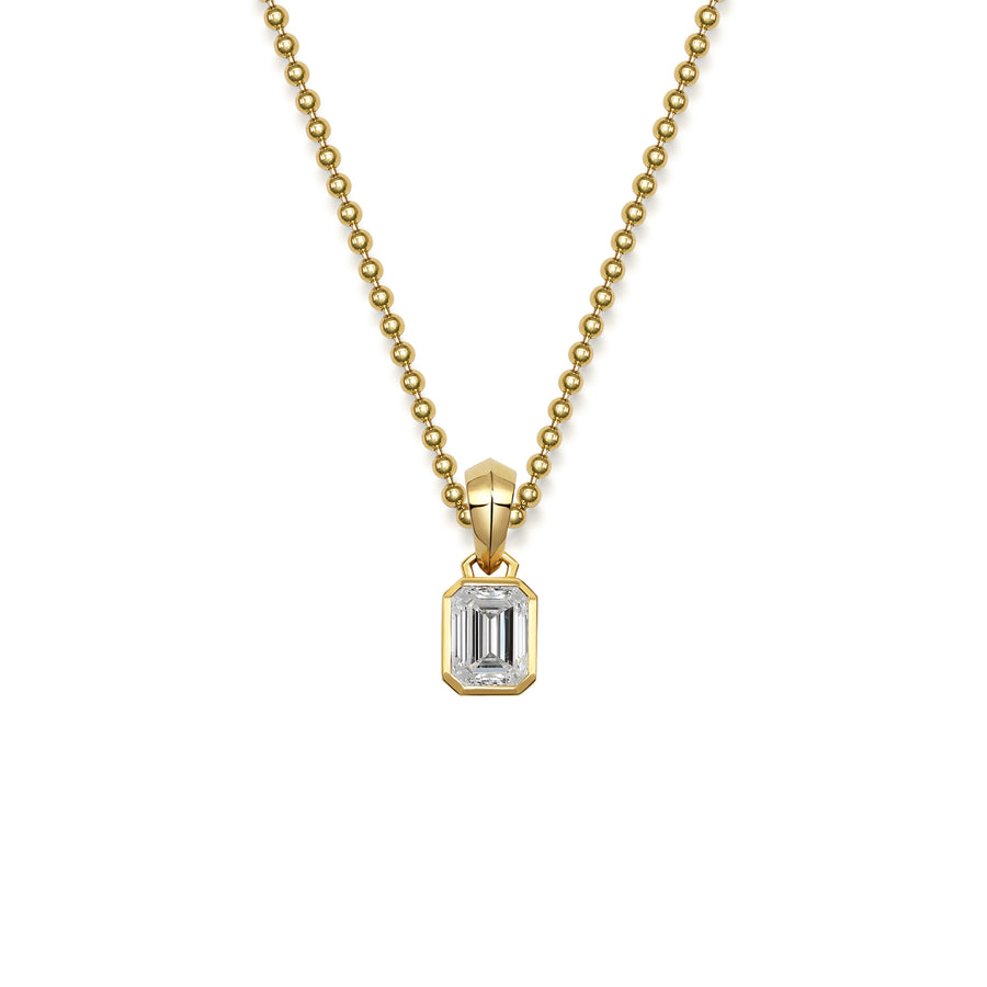 The Chunky Charm Pendant - Emerald Cut by East London jeweller Rachel Boston | Discover our collections of unique and timeless engagement rings, wedding rings, and modern fine jewellery. - Rachel Boston Jewellery