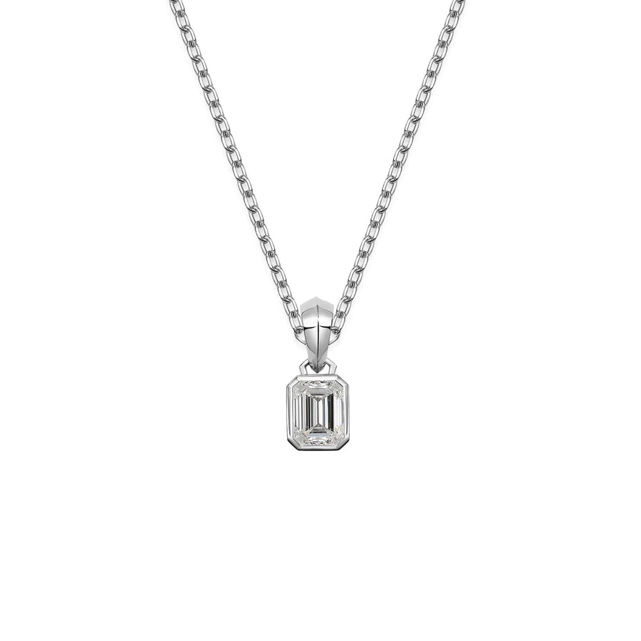 The Chunky Charm Pendant - Emerald Cut by East London jeweller Rachel Boston | Discover our collections of unique and timeless engagement rings, wedding rings, and modern fine jewellery. - Rachel Boston Jewellery