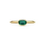Emerald Rubover Knife Edge Ring