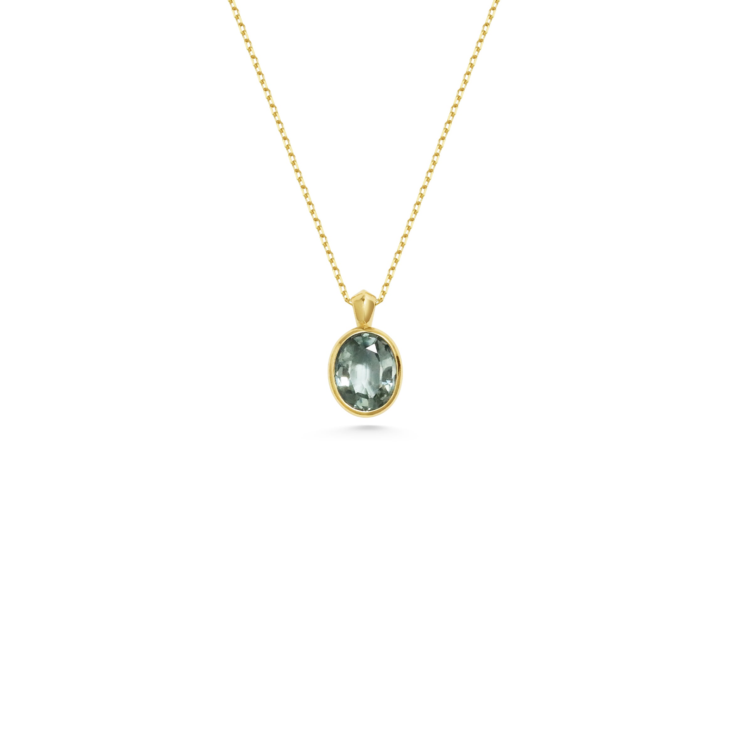 The X - Emin Necklace- 1.52ct Blue by East London jeweller Rachel Boston | Discover our collections of unique and timeless engagement rings, wedding rings, and modern fine jewellery.