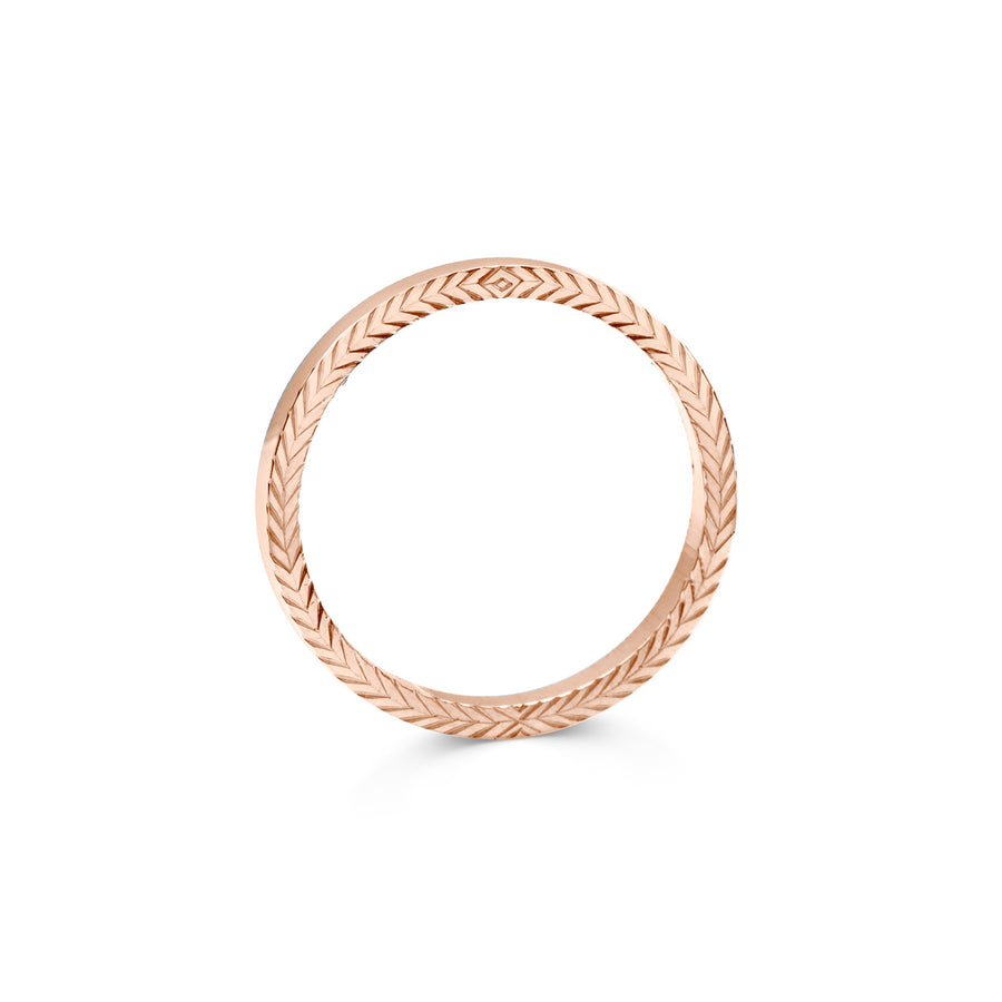 The Engraved Chevron on Side - 2mm by East London jeweller Rachel Boston | Discover our collections of unique and timeless engagement rings, wedding rings, and modern fine jewellery. - Rachel Boston Jewellery