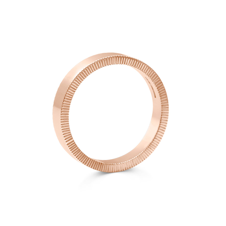 The Engraved Lines on Side - 4mm by East London jeweller Rachel Boston | Discover our collections of unique and timeless engagement rings, wedding rings, and modern fine jewellery. - Rachel Boston Jewellery