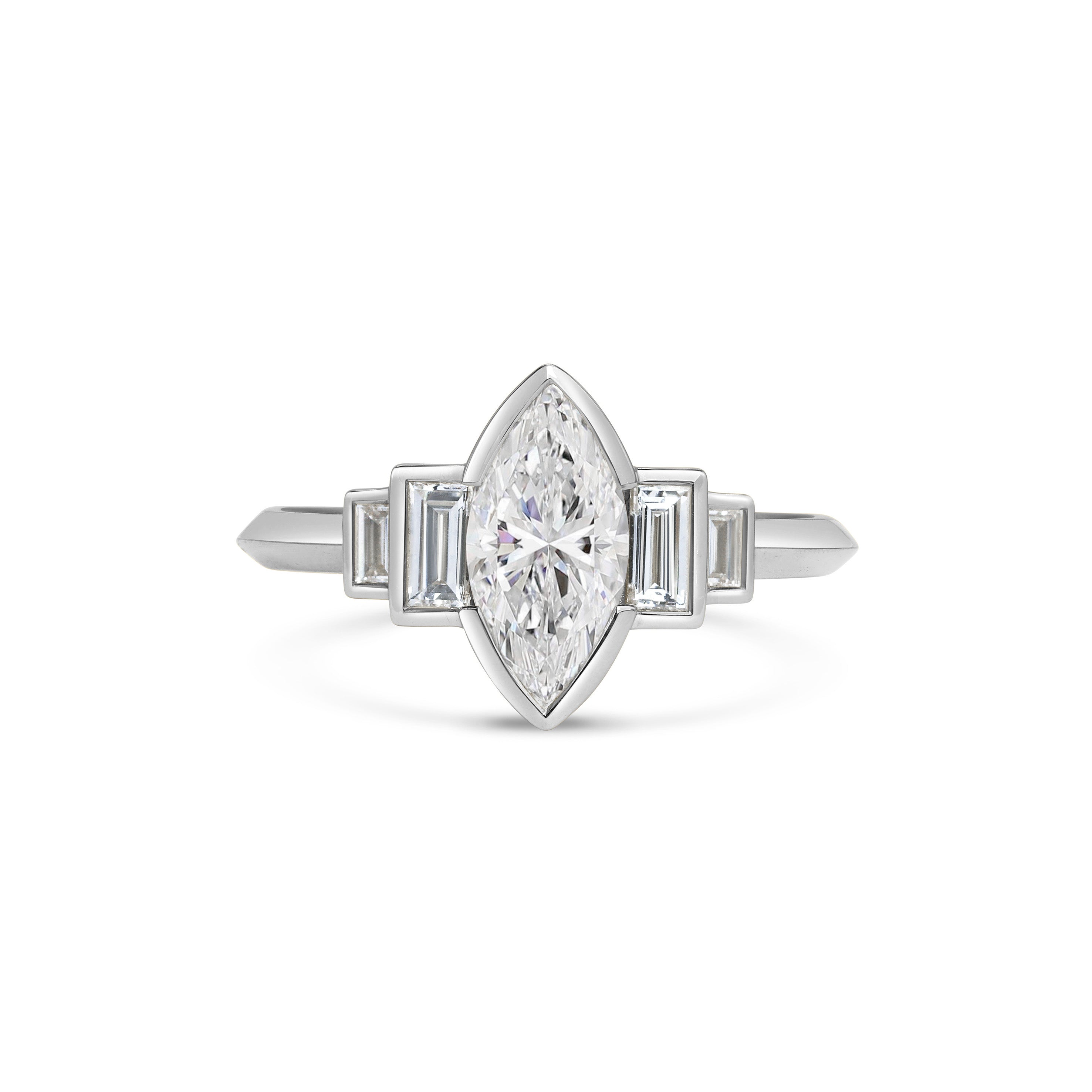 The Esme Ring by East London jeweller Rachel Boston | Discover our collections of unique and timeless engagement rings, wedding rings, and modern fine jewellery.