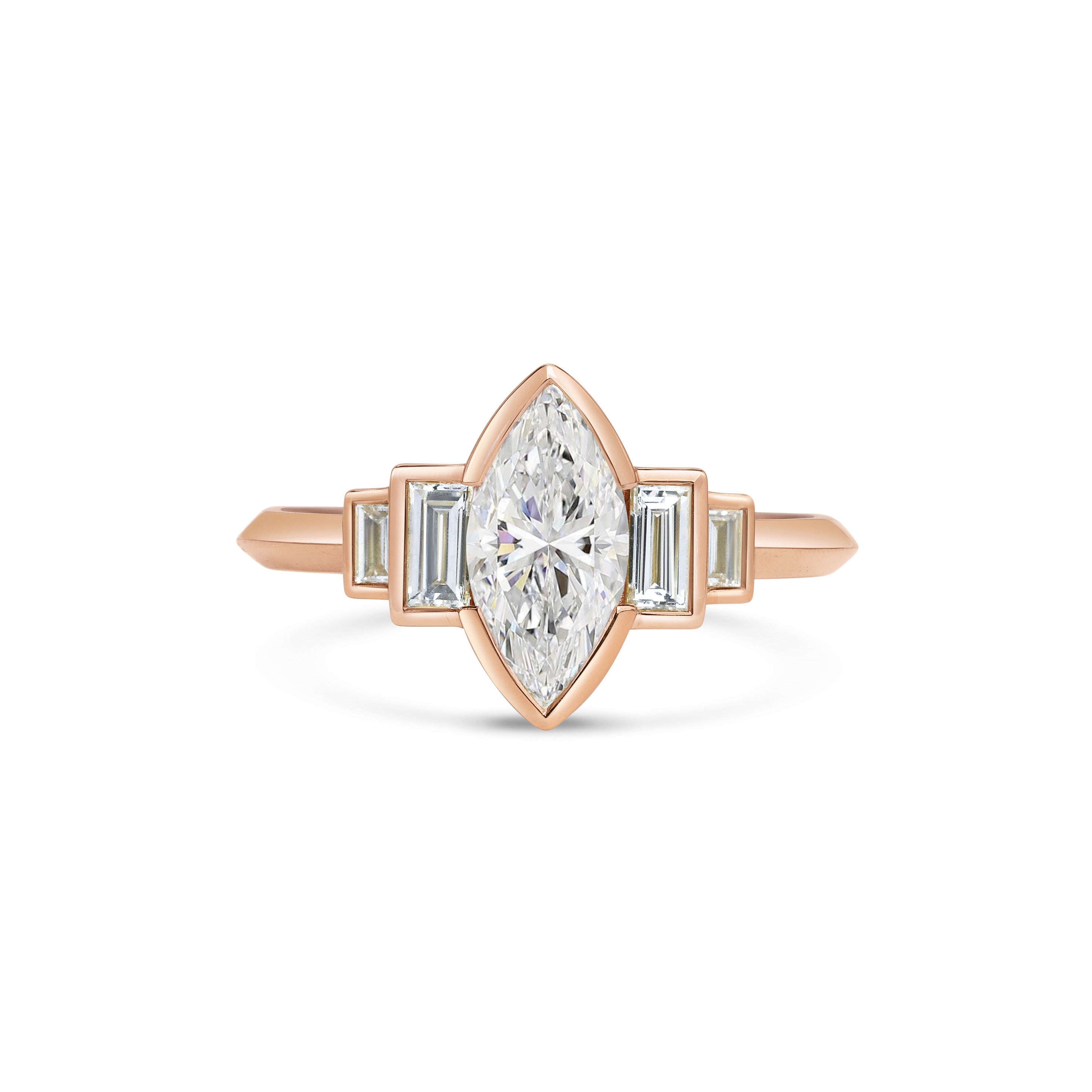 The Esme Ring by East London jeweller Rachel Boston | Discover our collections of unique and timeless engagement rings, wedding rings, and modern fine jewellery.
