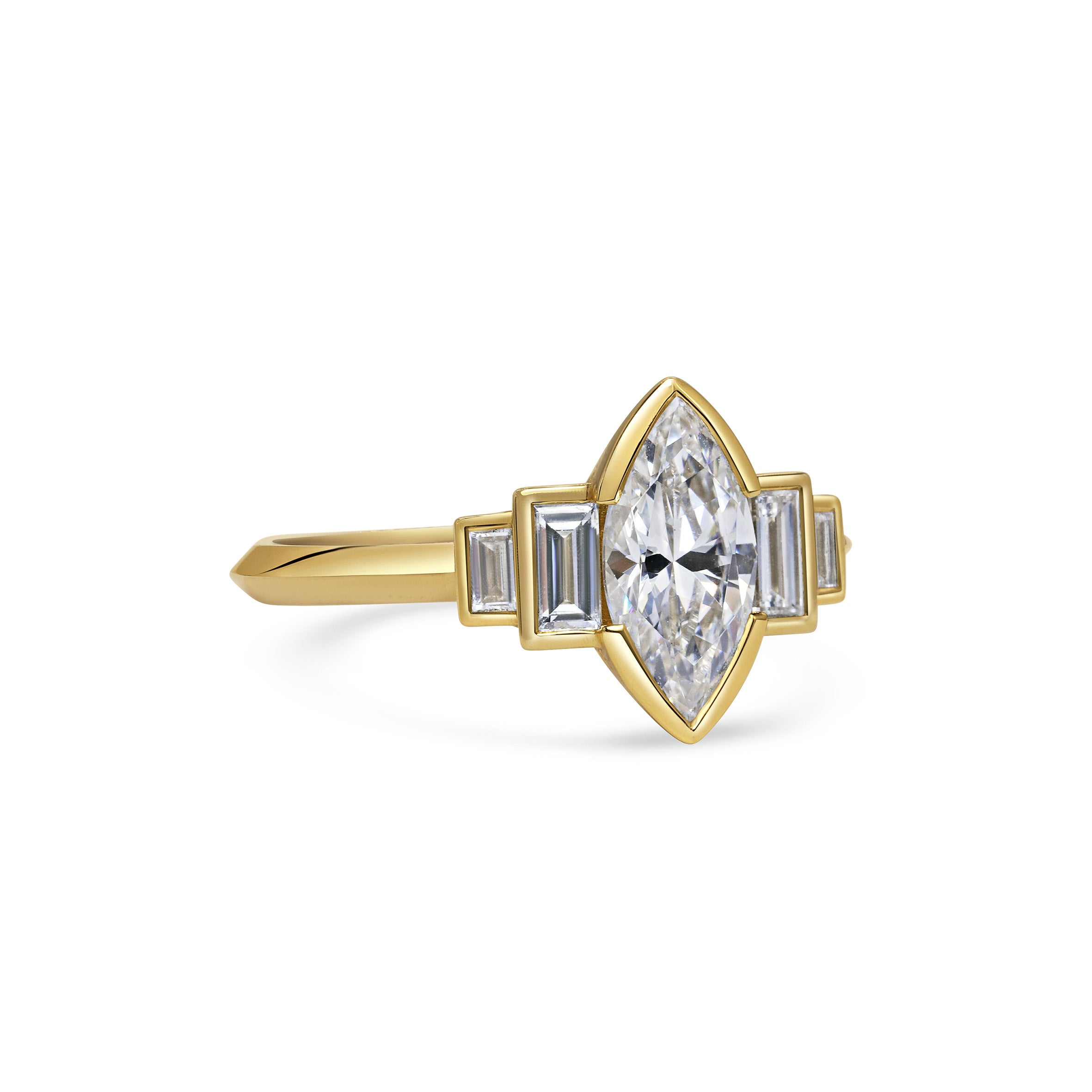 The Esme Ring by East London jeweller Rachel Boston | Discover our collections of unique and timeless engagement rings, wedding rings, and modern fine jewellery.