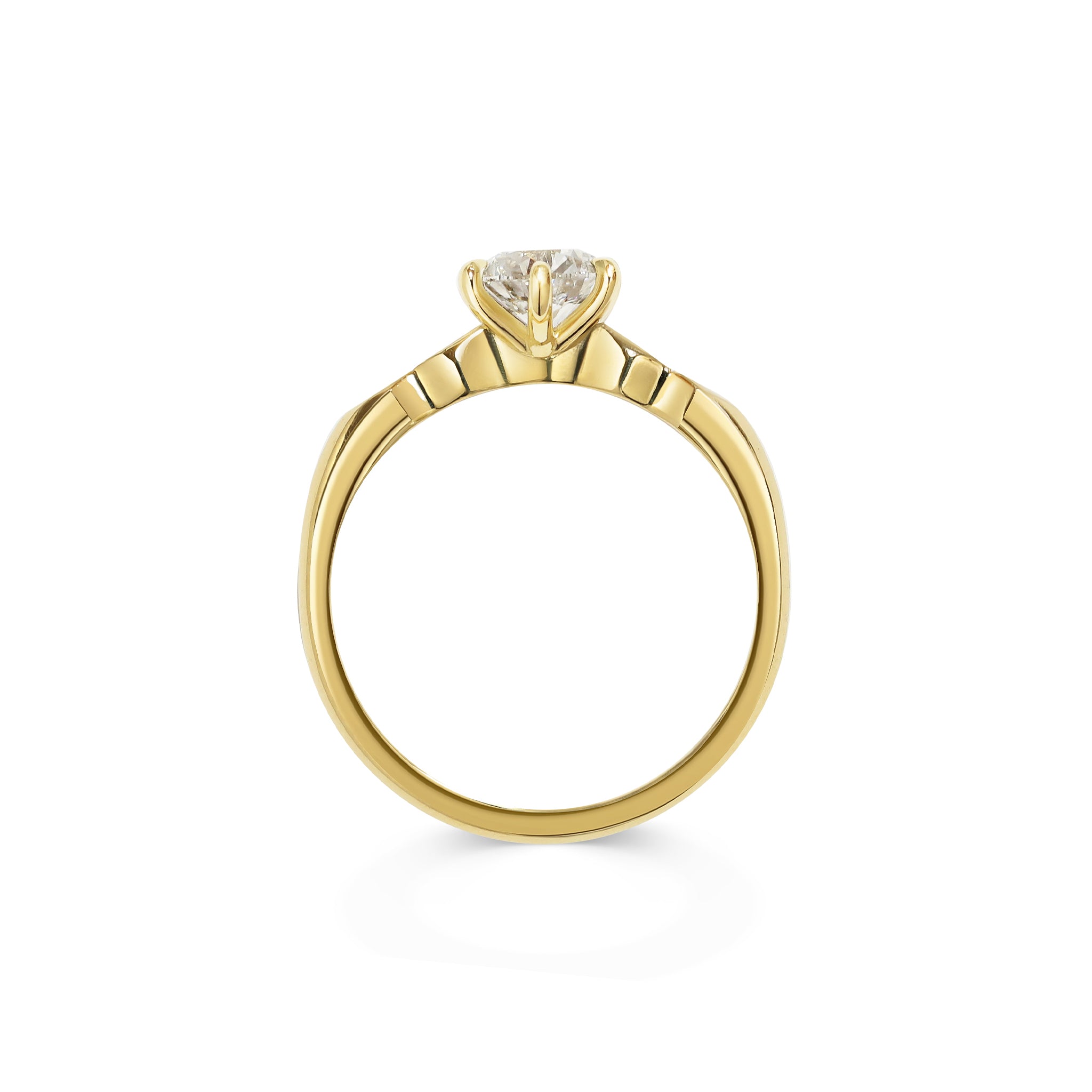 The Evelyn Ring - Round Cut 0.70ct - In Stock by East London jeweller Rachel Boston | Discover our collections of unique and timeless engagement rings, wedding rings, and modern fine jewellery.