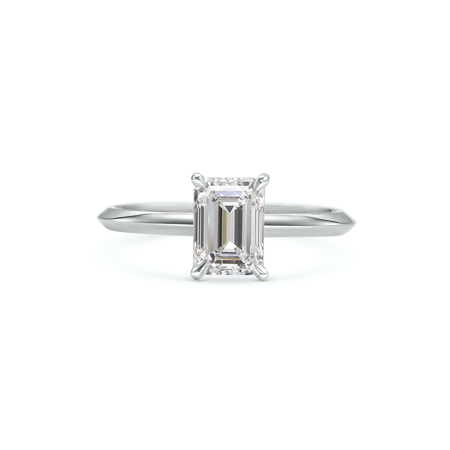 The Grace Ring - Emerald Cut by East London jeweller Rachel Boston | Discover our collections of unique and timeless engagement rings, wedding rings, and modern fine jewellery. - Rachel Boston Jewellery