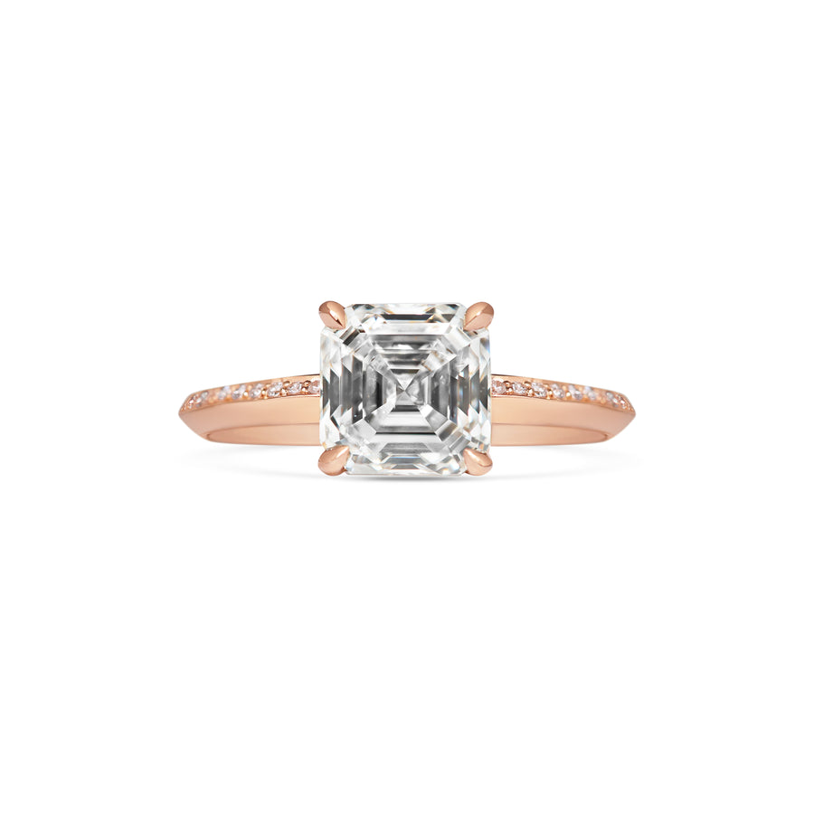 The Grace with Diamonds Ring - Asscher Cut by East London jeweller Rachel Boston | Discover our collections of unique and timeless engagement rings, wedding rings, and modern fine jewellery. - Rachel Boston Jewellery