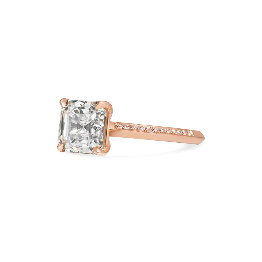 The Grace with Diamonds Ring - Asscher Cut by East London jeweller Rachel Boston | Discover our collections of unique and timeless engagement rings, wedding rings, and modern fine jewellery. - Rachel Boston Jewellery