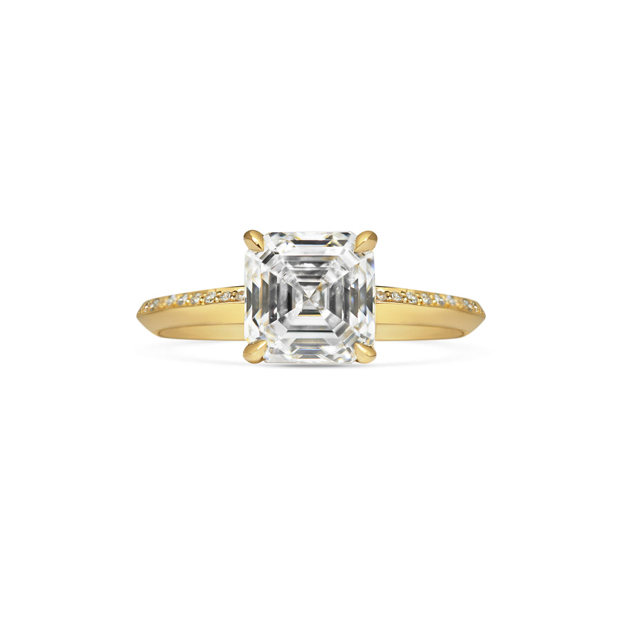 The Grace with Diamonds Ring - Asscher Cut by East London jeweller Rachel Boston | Discover our collections of unique and timeless engagement rings, wedding rings, and modern fine jewellery. - Rachel Boston Jewellery