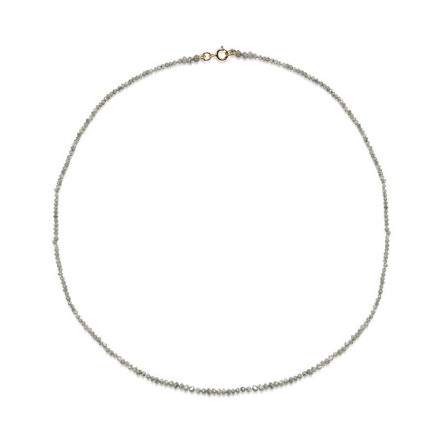 The X - Grey Diamond Bead Necklace by East London jeweller Rachel Boston | Discover our collections of unique and timeless engagement rings, wedding rings, and modern fine jewellery. - Rachel Boston Jewellery