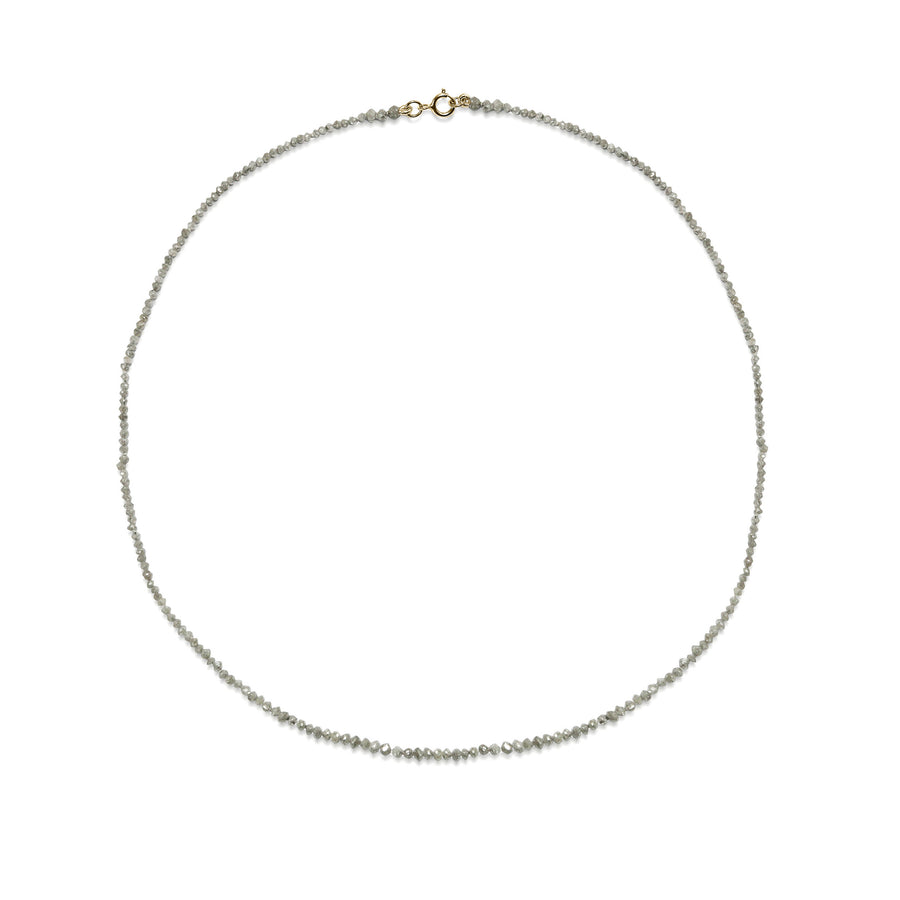 The X - Grey Diamond Bead Necklace by East London jeweller Rachel Boston | Discover our collections of unique and timeless engagement rings, wedding rings, and modern fine jewellery. - Rachel Boston Jewellery