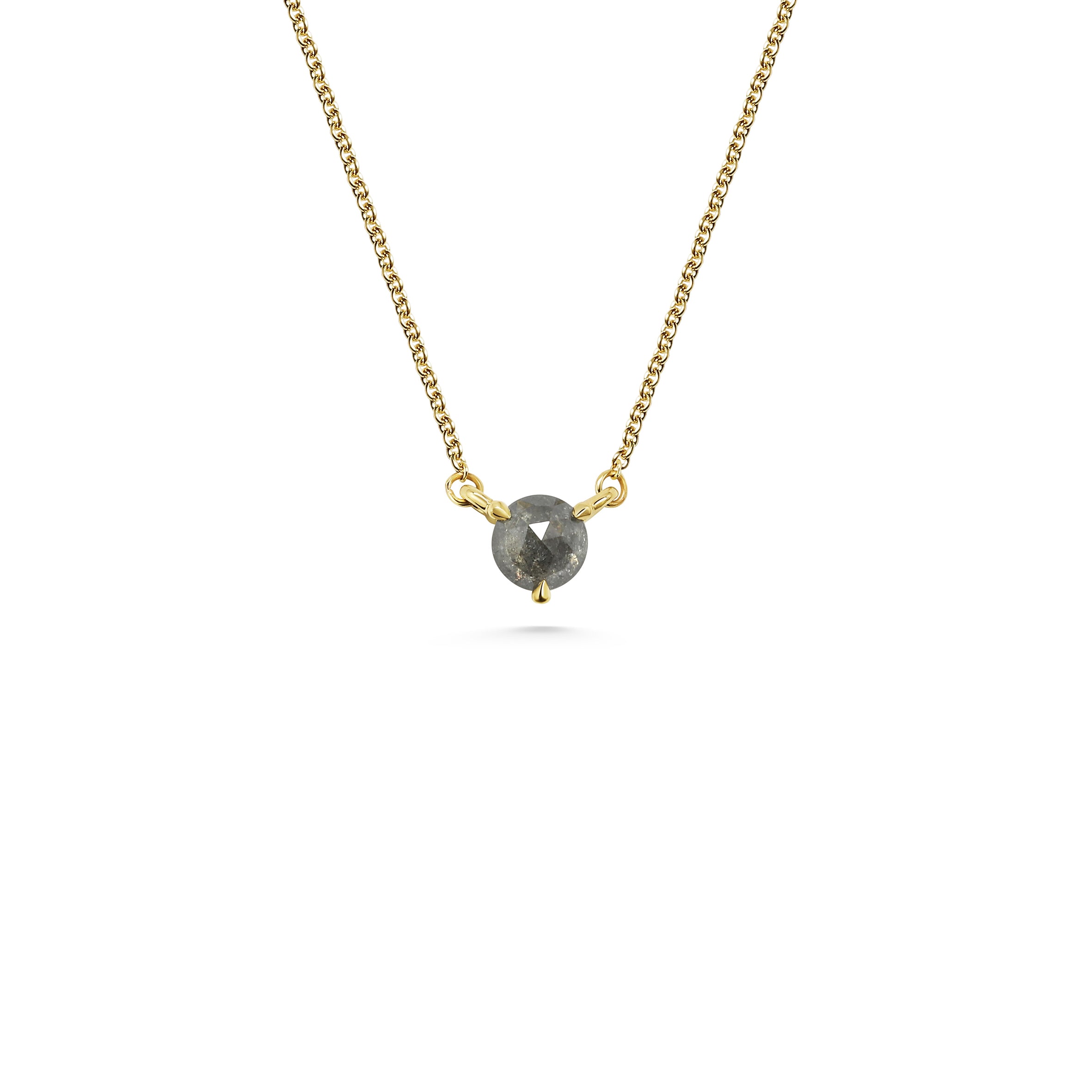 The 5mm Salt and Pepper Grey Diamond Necklace - 0.57ct by East London jeweller Rachel Boston | Discover our collections of unique and timeless engagement rings, wedding rings, and modern fine jewellery.