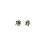 4mm Round Grey Diamond Stud Earrings