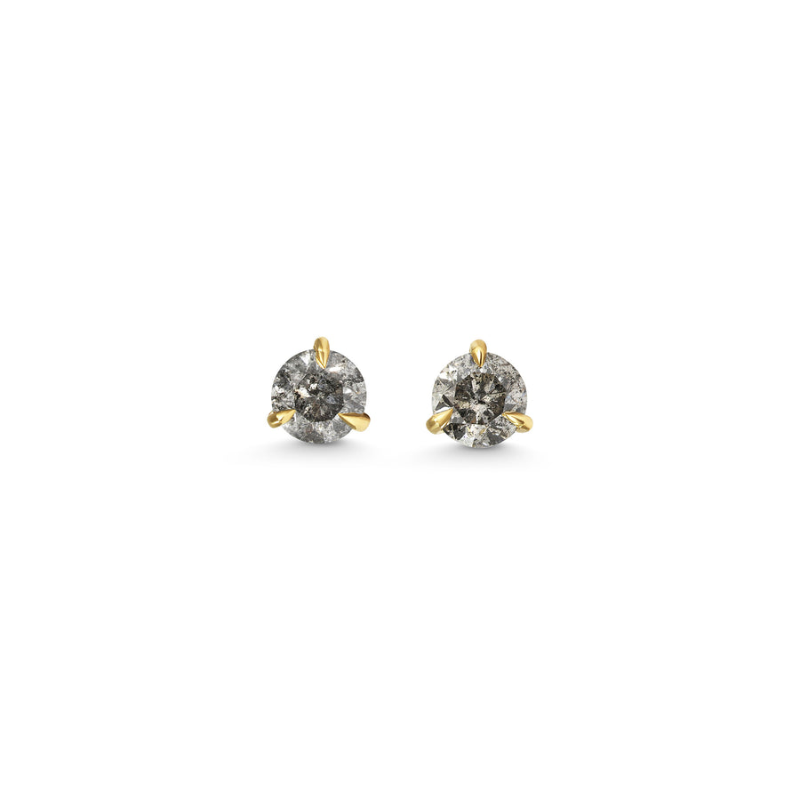 Salt and Pepper Diamond Studs, Gray Diamond Earrings
