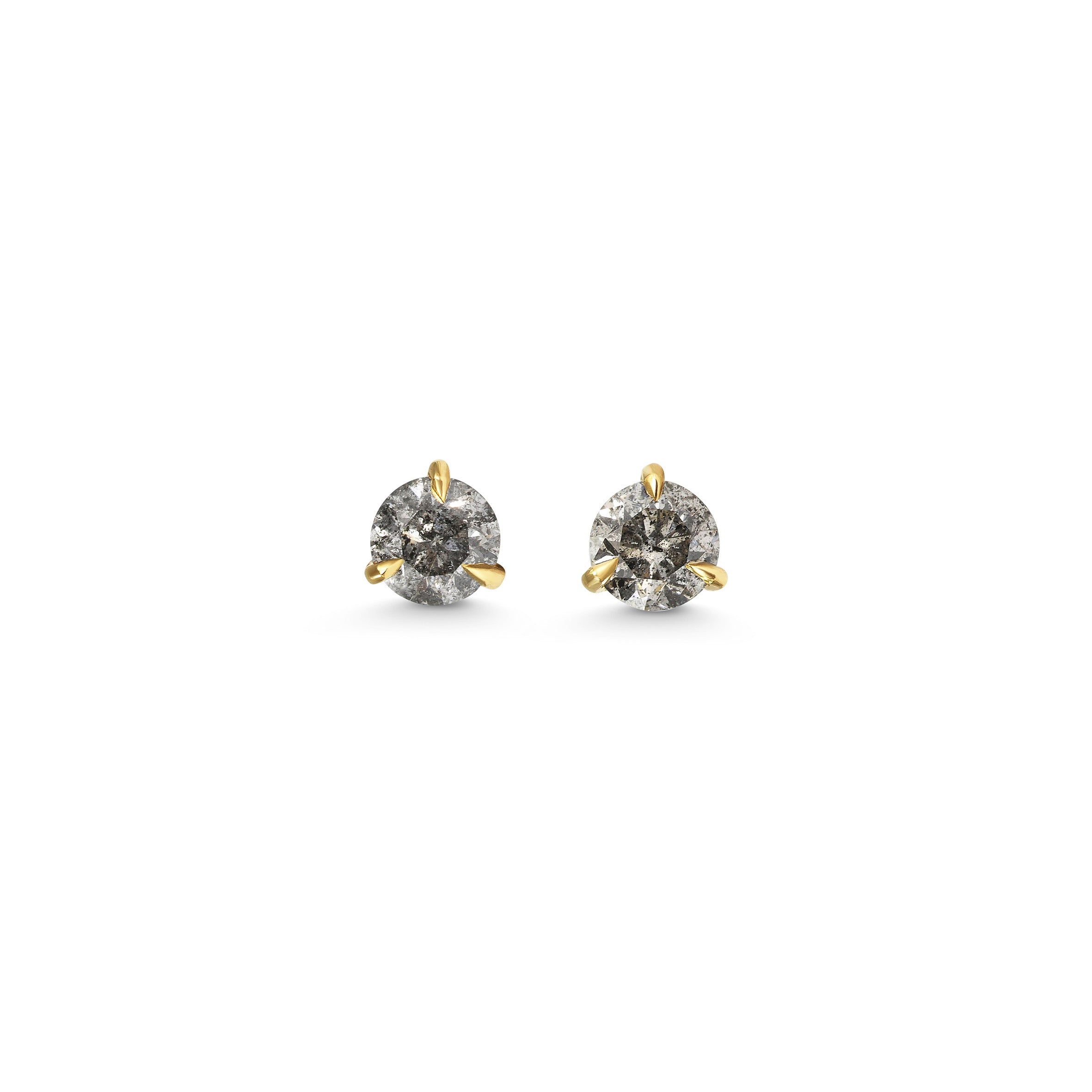 The 4mm Round Grey Diamond Stud Earrings by East London jeweller Rachel Boston | Discover our collections of unique and timeless engagement rings, wedding rings, and modern fine jewellery.