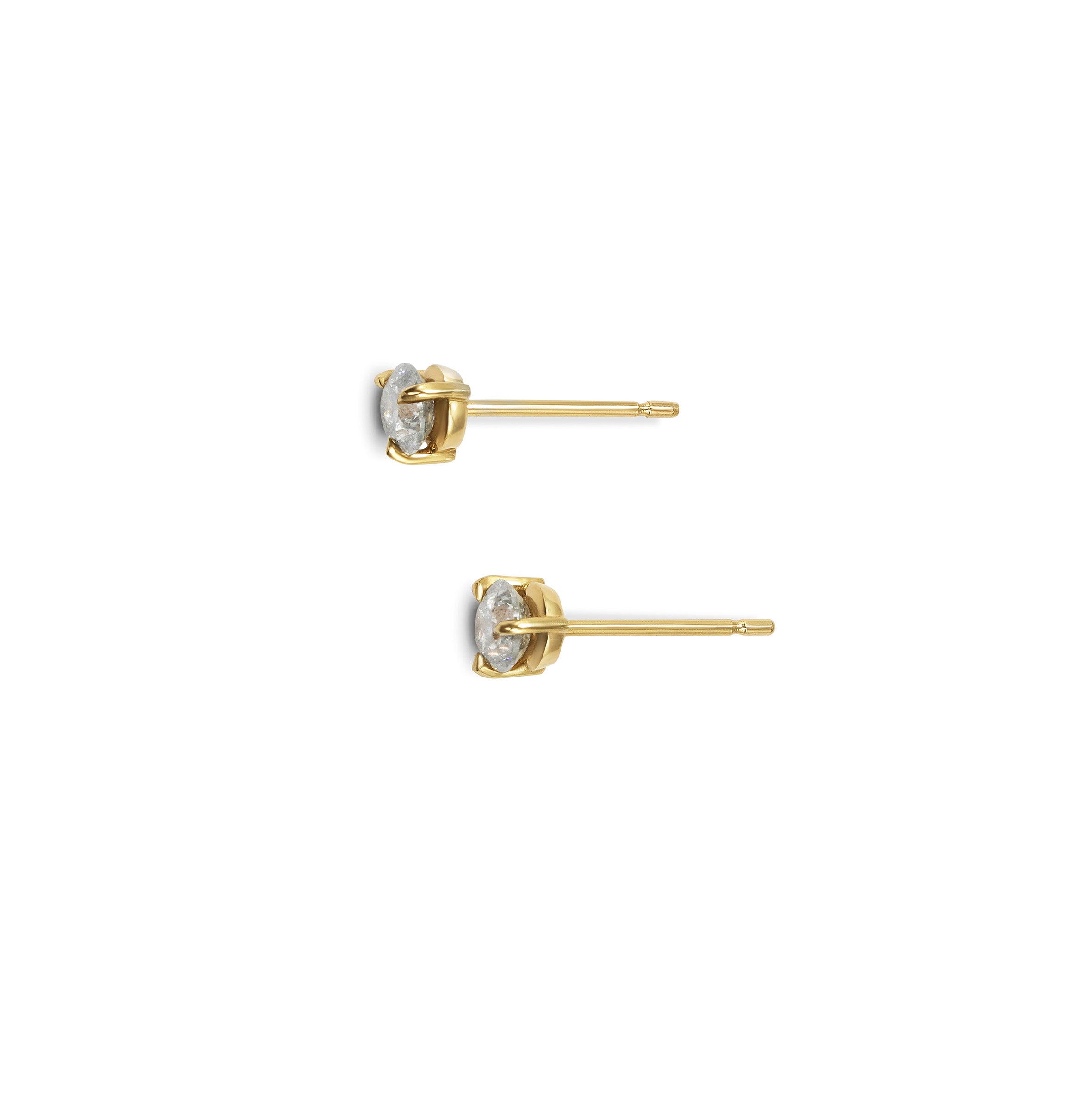 The 4mm Round Grey Diamond Stud Earrings by East London jeweller Rachel Boston | Discover our collections of unique and timeless engagement rings, wedding rings, and modern fine jewellery.
