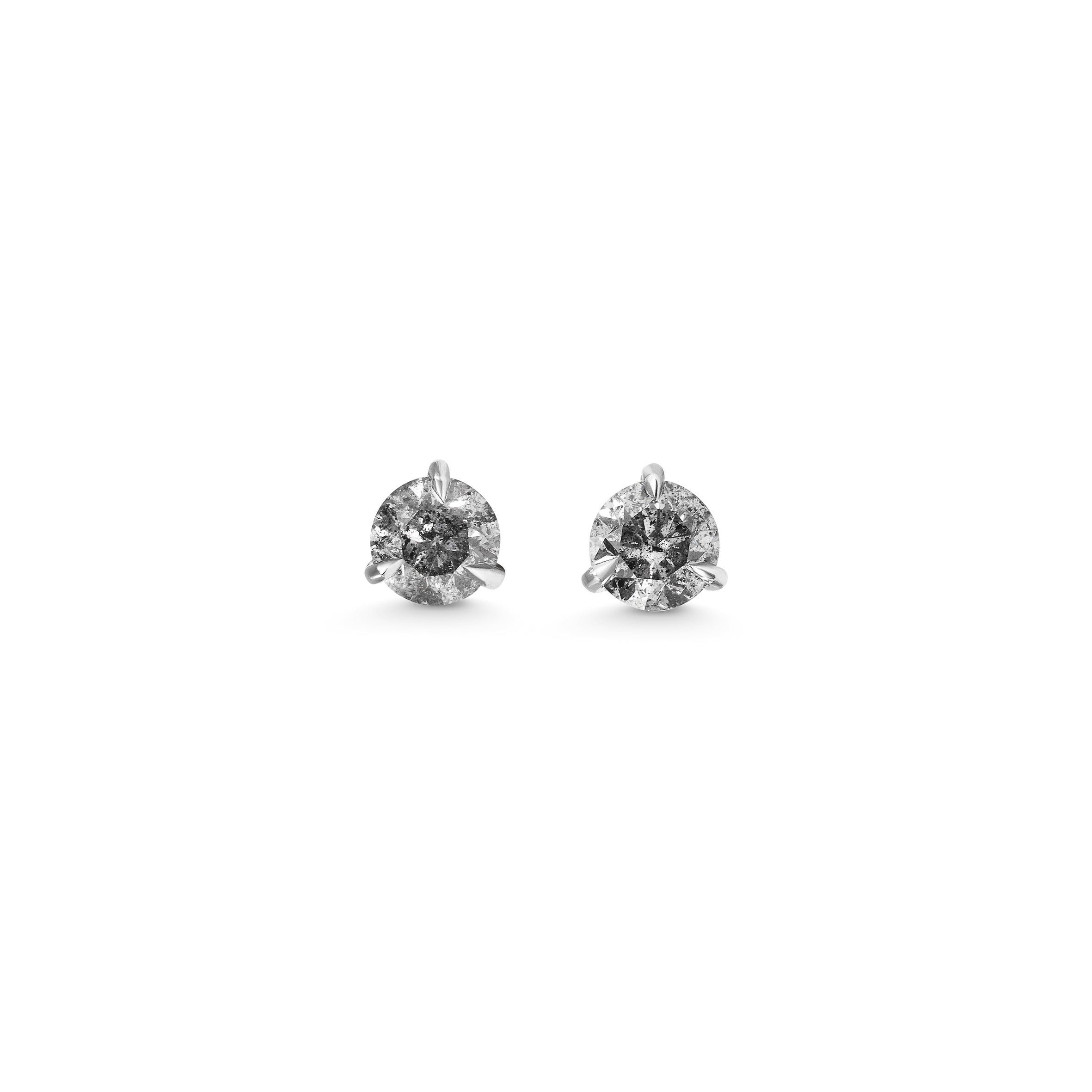 The 4mm Round Grey Diamond Stud Earrings by East London jeweller Rachel Boston | Discover our collections of unique and timeless engagement rings, wedding rings, and modern fine jewellery.