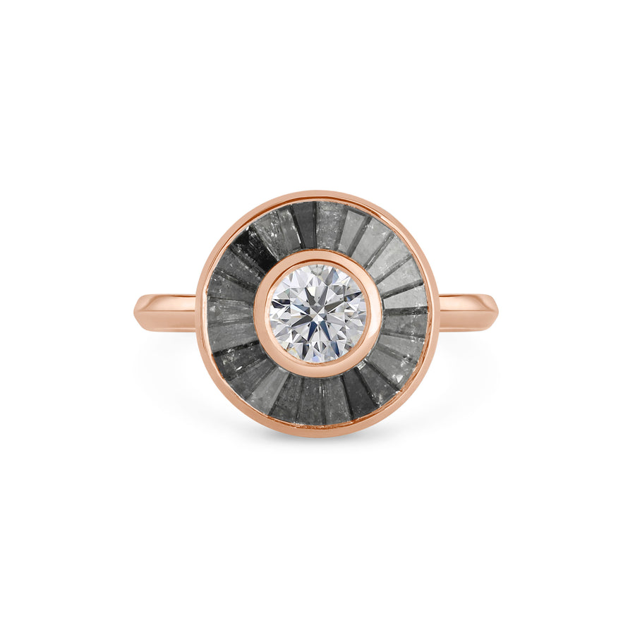 The Grey Halo Engagement Ring by East London jeweller Rachel Boston | Discover our collections of unique and timeless engagement rings, wedding rings, and modern fine jewellery. - Rachel Boston Jewellery