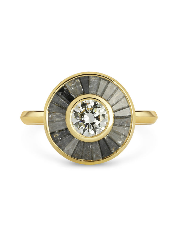 Grey Halo Engagement Ring - In Stock - Rachel Boston Jewellery