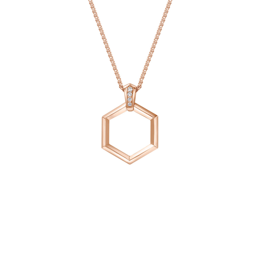 The Hex Hoop Necklace by East London jeweller Rachel Boston | Discover our collections of unique and timeless engagement rings, wedding rings, and modern fine jewellery. - Rachel Boston Jewellery