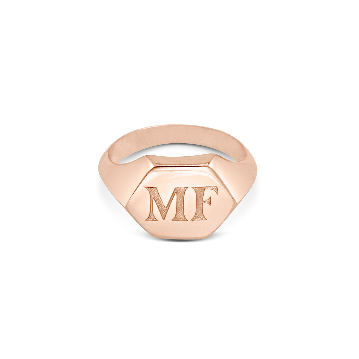 The Hexagonum Signet Ring by East London jeweller Rachel Boston | Discover our collections of unique and timeless engagement rings, wedding rings, and modern fine jewellery.