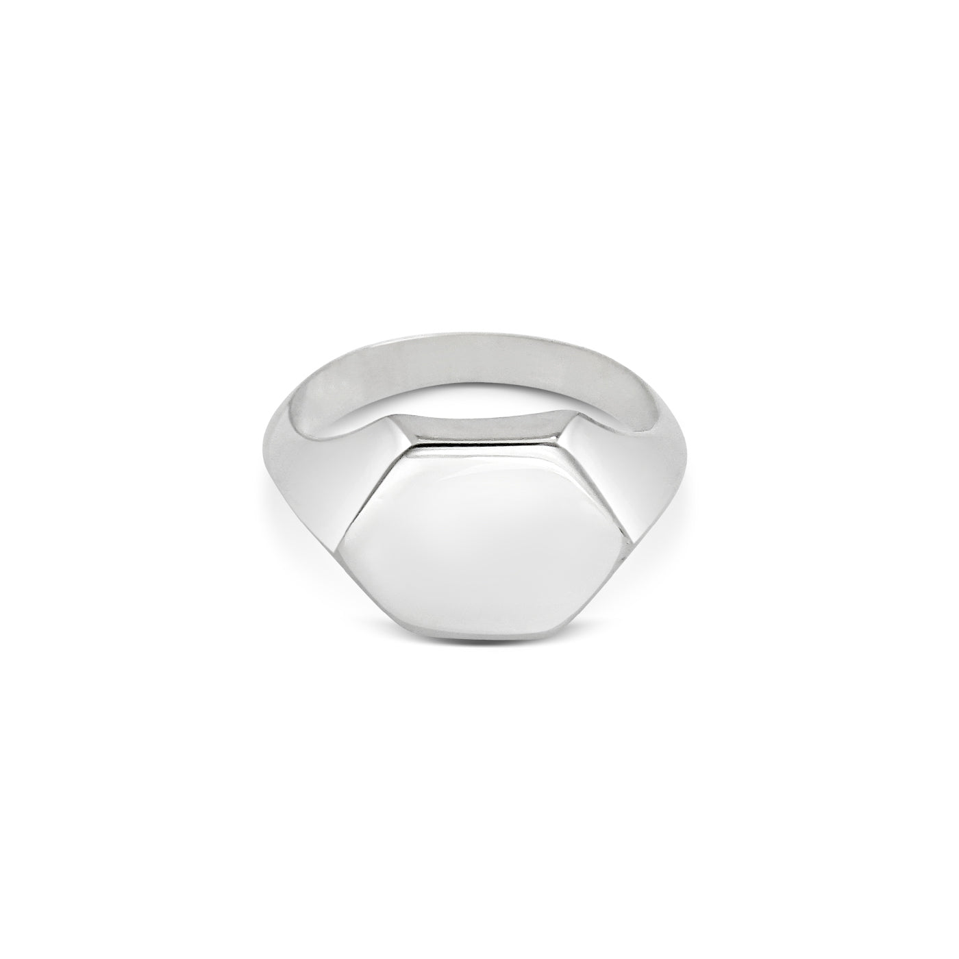 The Hexagonum Signet Ring by East London jeweller Rachel Boston | Discover our collections of unique and timeless engagement rings, wedding rings, and modern fine jewellery.