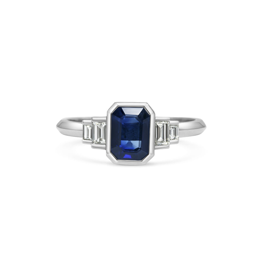 The X - Ida Blue Sapphire Ring by East London jeweller Rachel Boston | Discover our collections of unique and timeless engagement rings, wedding rings, and modern fine jewellery. - Rachel Boston Jewellery