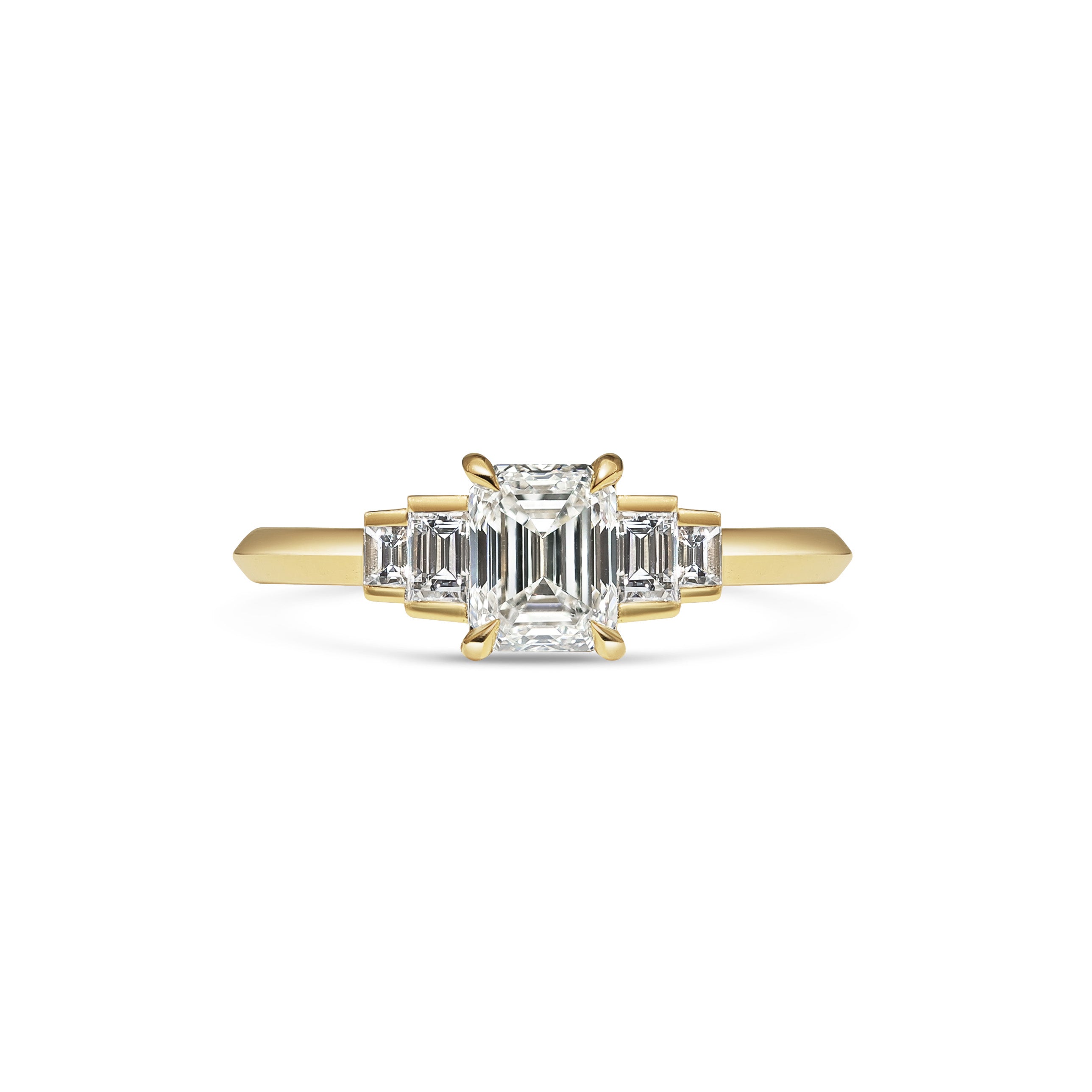 The X - Ida Ring - Emerald Cut 0.80ct by East London jeweller Rachel Boston | Discover our collections of unique and timeless engagement rings, wedding rings, and modern fine jewellery.