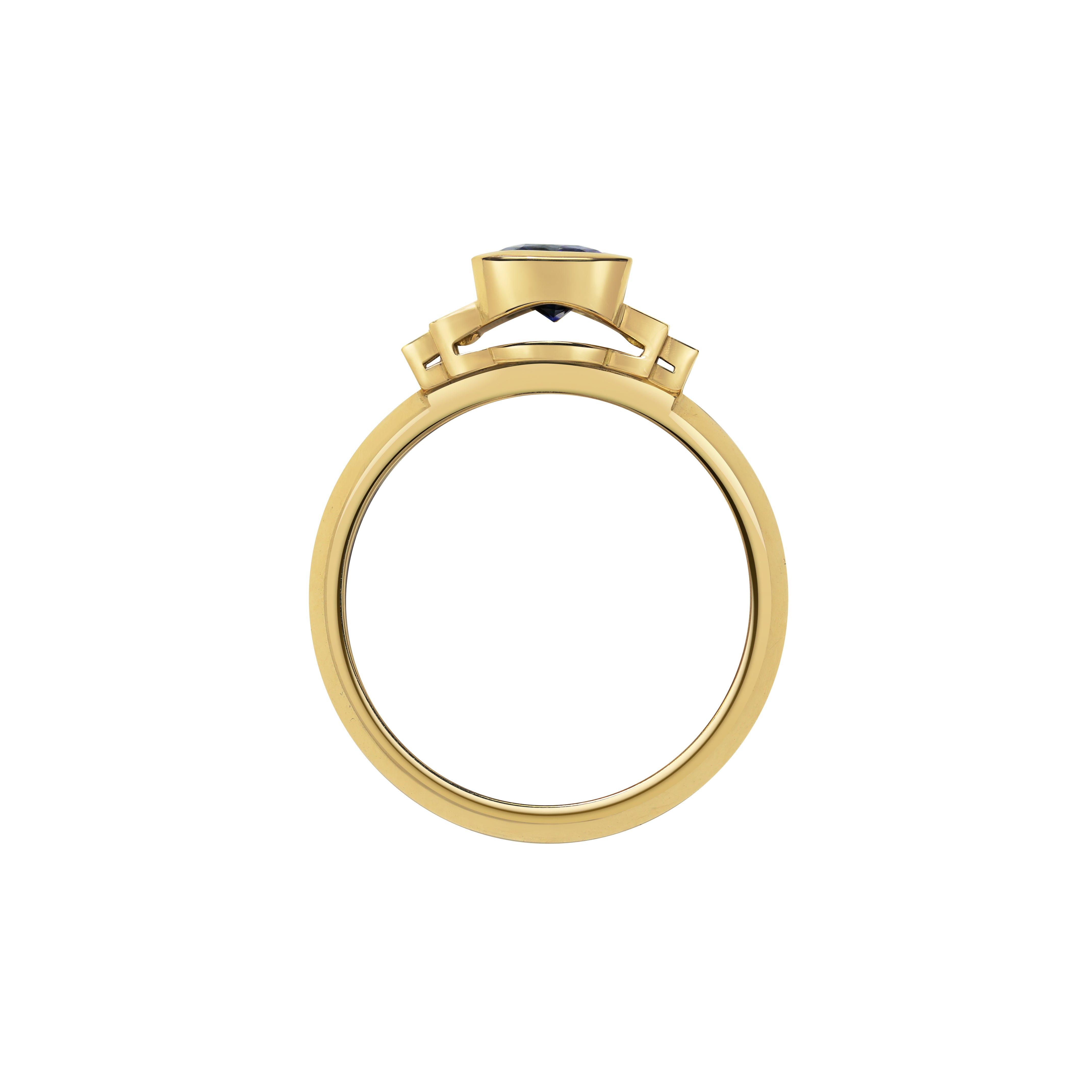 The X - Ida Rubover Sapphire Ring by East London jeweller Rachel Boston | Discover our collections of unique and timeless engagement rings, wedding rings, and modern fine jewellery.