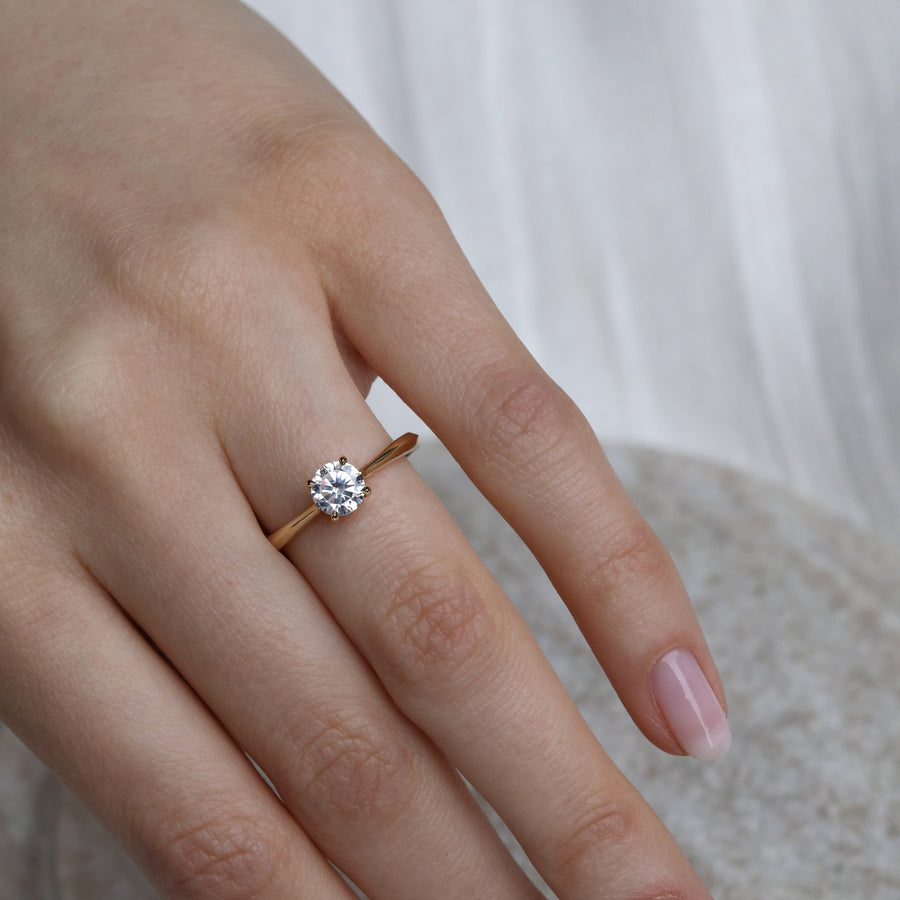 The Joy Ring - Round Cut by East London jeweller Rachel Boston | Discover our collections of unique and timeless engagement rings, wedding rings, and modern fine jewellery. - Rachel Boston Jewellery