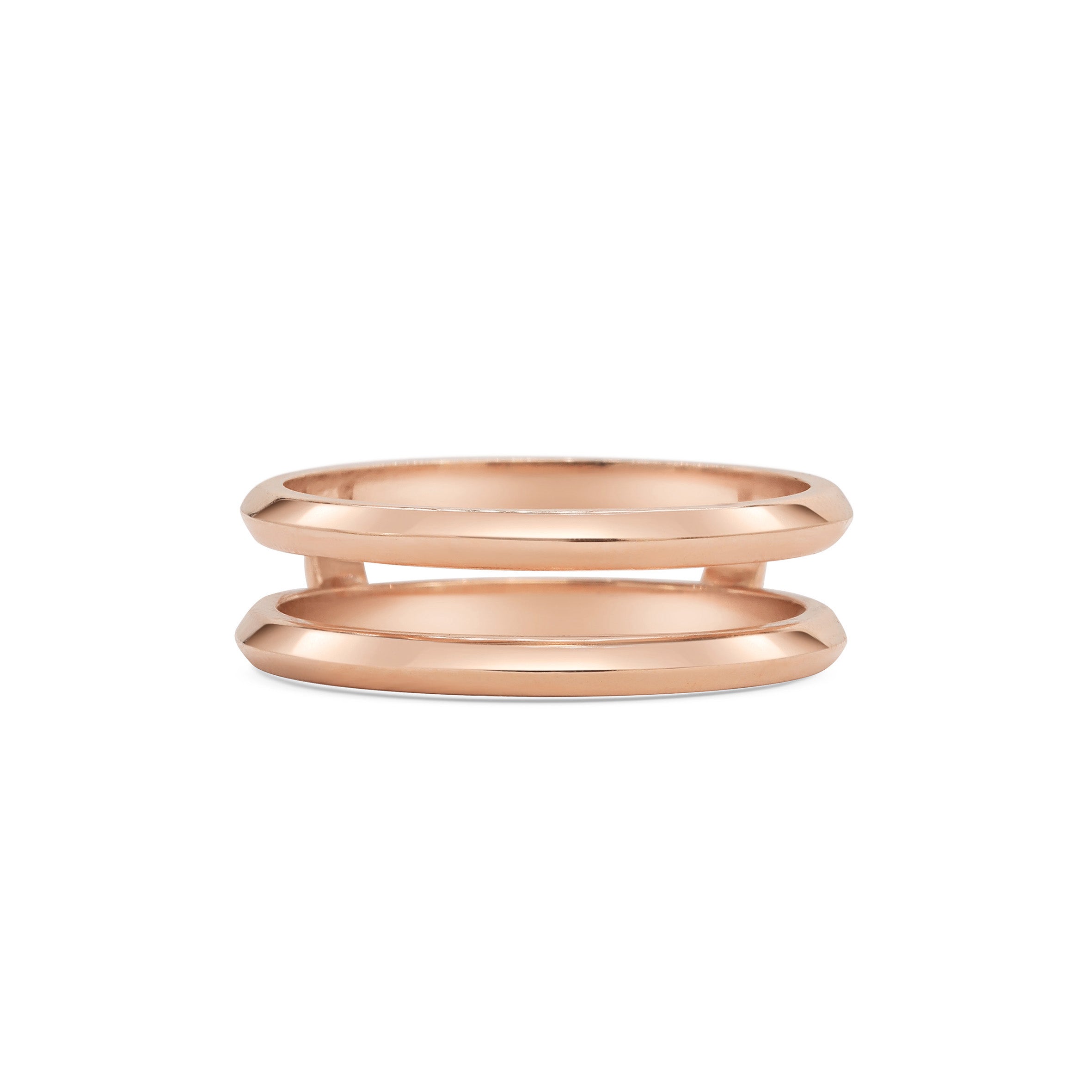 The Knife Edge Double Wedding Band by East London jeweller Rachel Boston | Discover our collections of unique and timeless engagement rings, wedding rings, and modern fine jewellery.