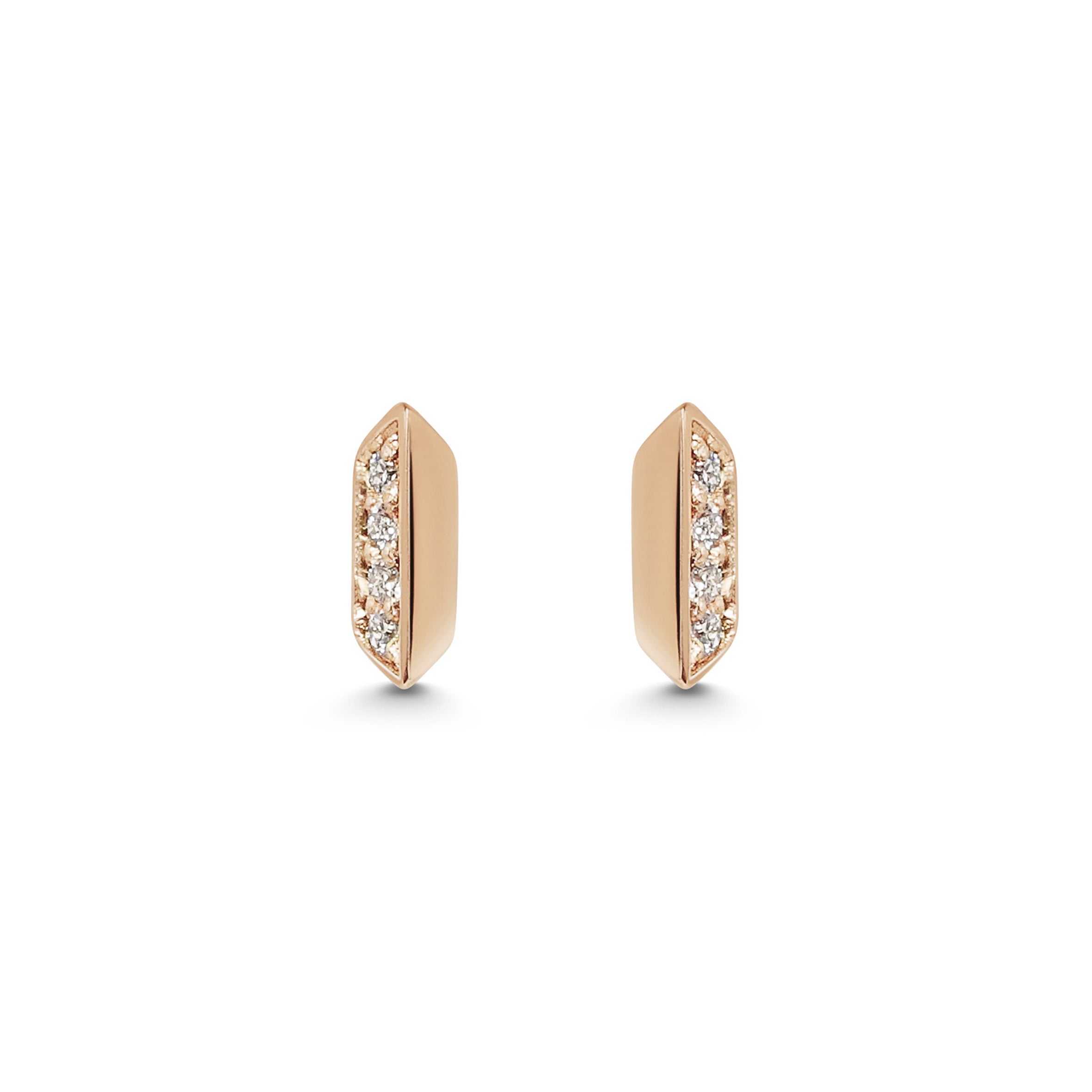 The Knife Edge Diamond Stud Earrings by East London jeweller Rachel Boston | Discover our collections of unique and timeless engagement rings, wedding rings, and modern fine jewellery.