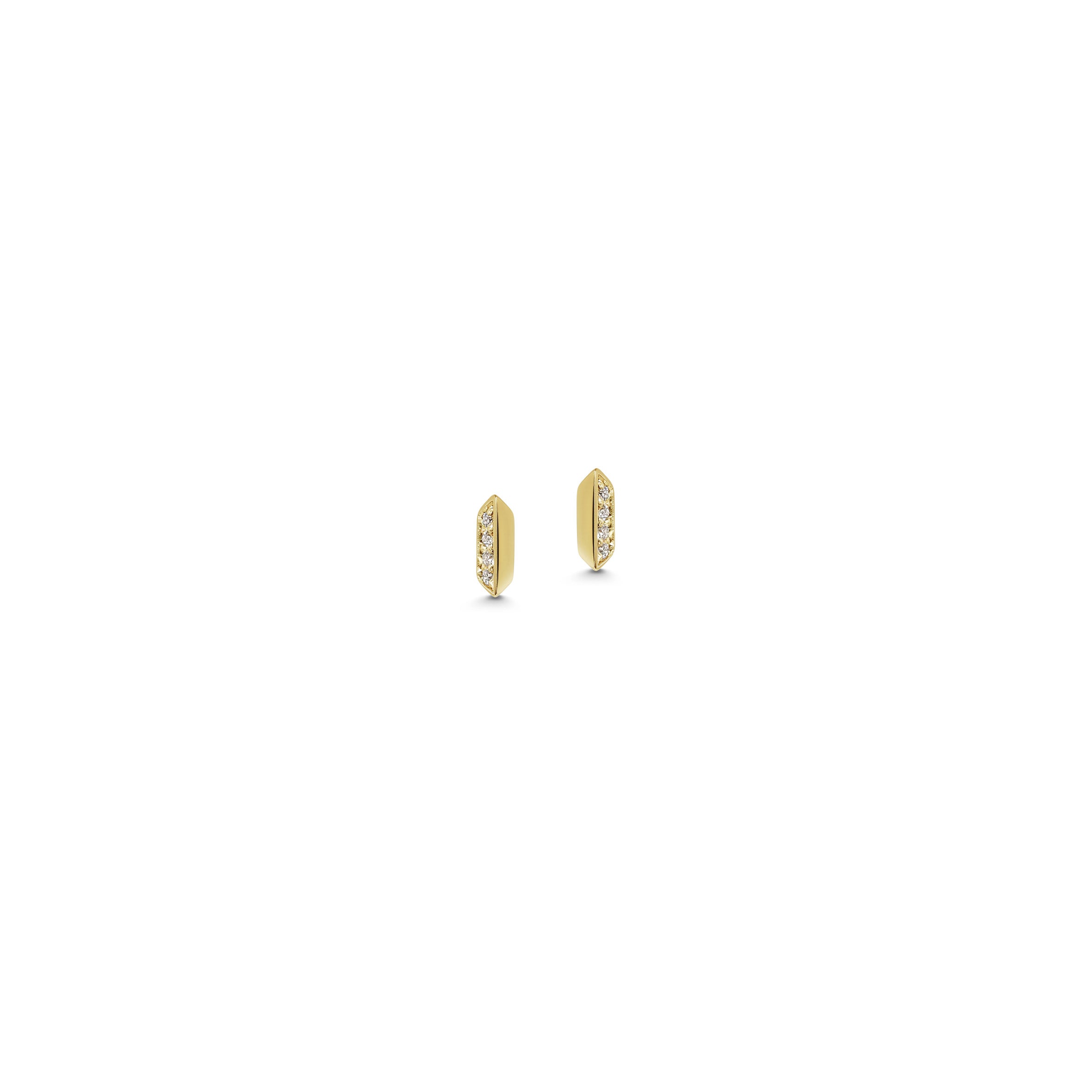 The Knife Edge Diamond Stud Earrings by East London jeweller Rachel Boston | Discover our collections of unique and timeless engagement rings, wedding rings, and modern fine jewellery.