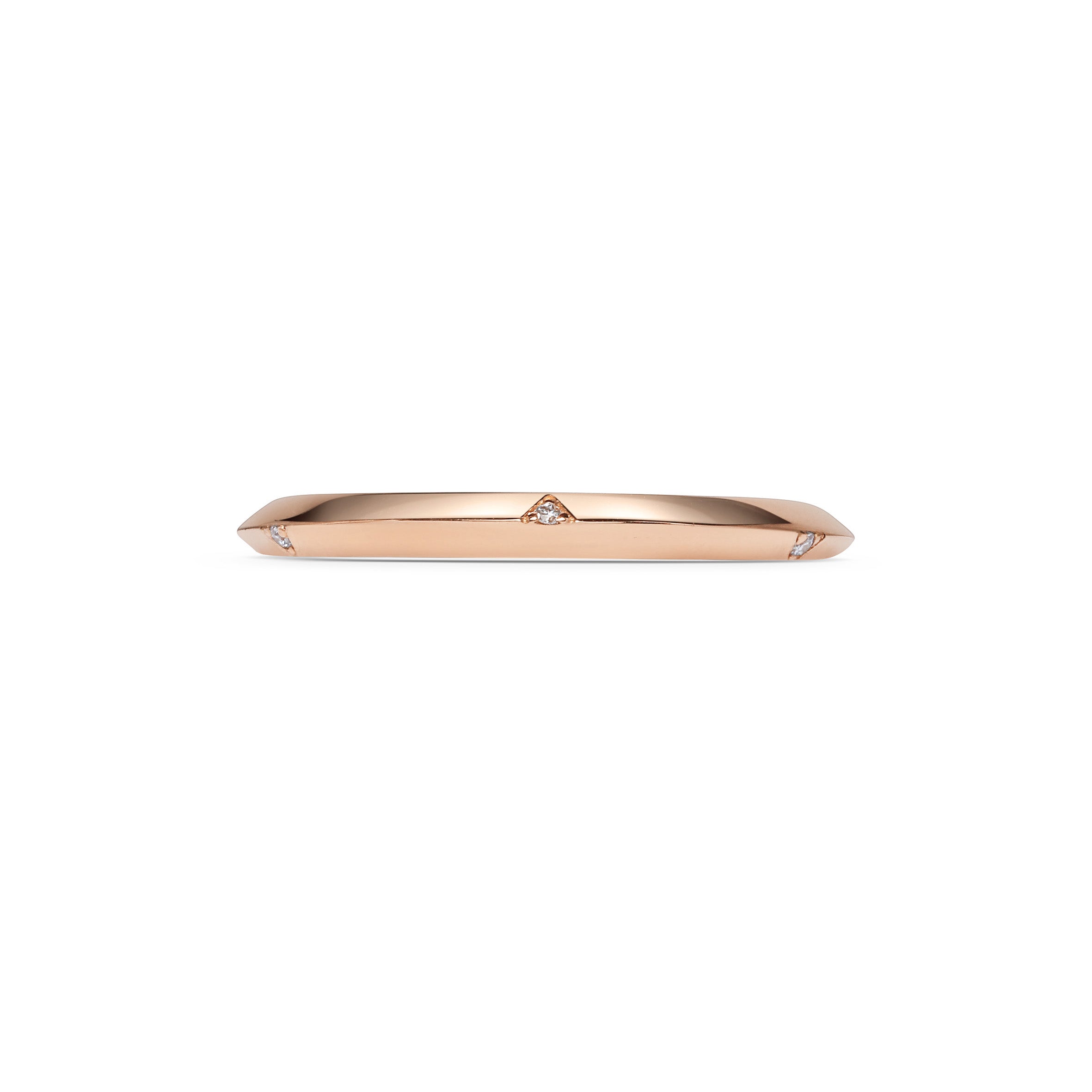 The Knife Edge Diamond Studs Band - 2mm by East London jeweller Rachel Boston | Discover our collections of unique and timeless engagement rings, wedding rings, and modern fine jewellery.