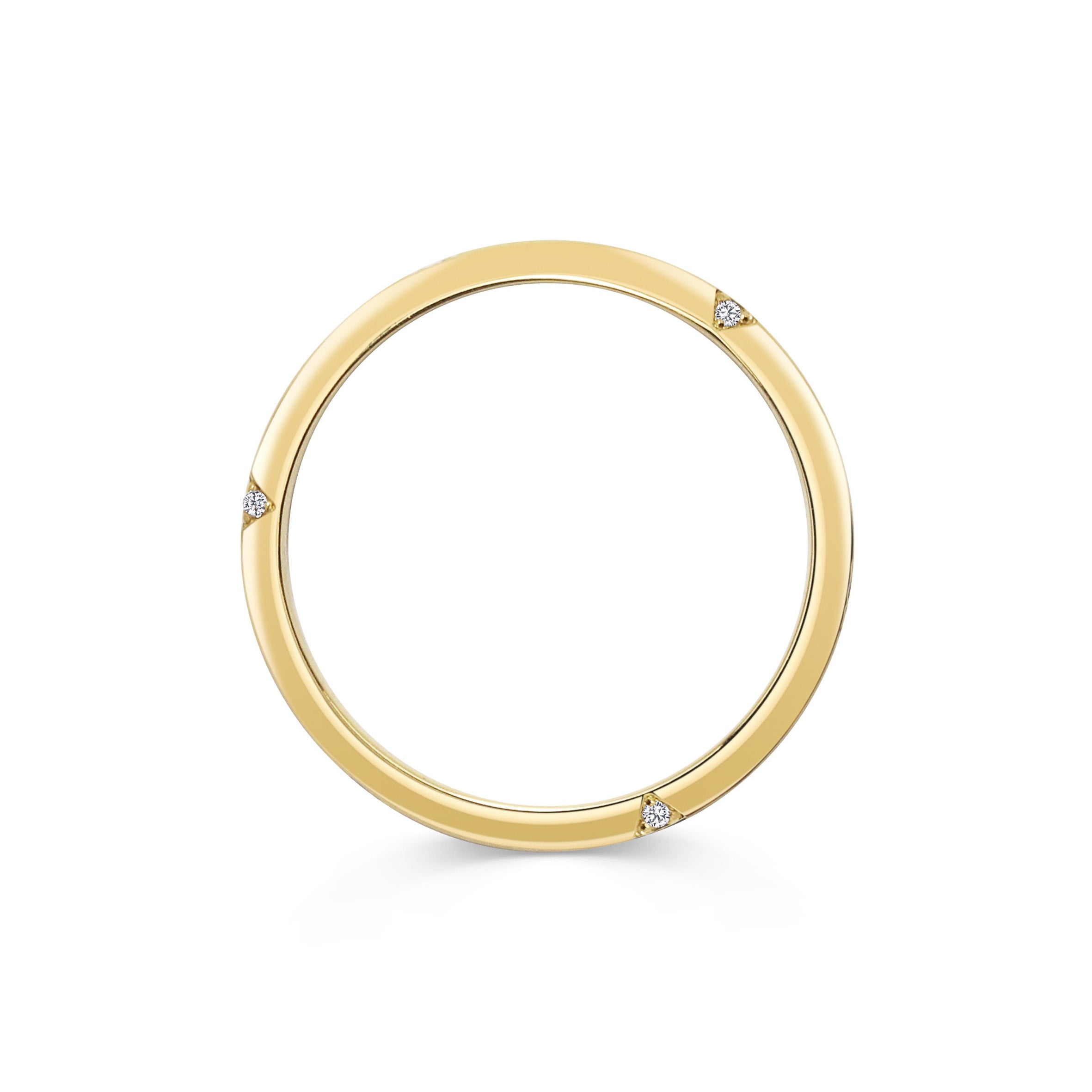 The Knife Edge Diamond Studs Band - 2mm by East London jeweller Rachel Boston | Discover our collections of unique and timeless engagement rings, wedding rings, and modern fine jewellery.