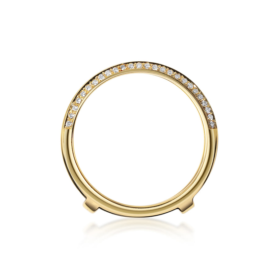 The Diamond Knife Edge Double Wedding Band by East London jeweller Rachel Boston | Discover our collections of unique and timeless engagement rings, wedding rings, and modern fine jewellery. - Rachel Boston Jewellery