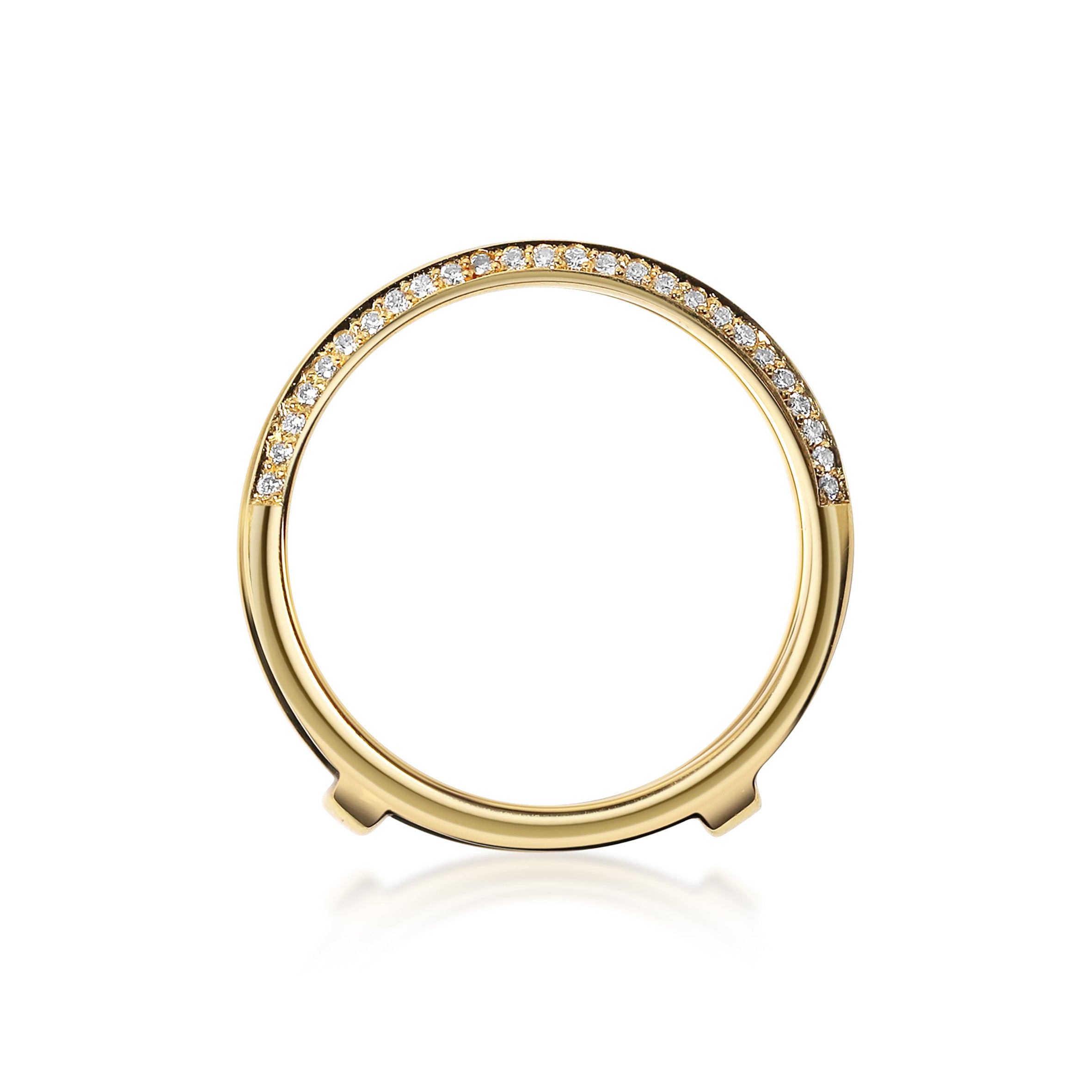The Diamond Knife Edge Double Wedding Band by East London jeweller Rachel Boston | Discover our collections of unique and timeless engagement rings, wedding rings, and modern fine jewellery.