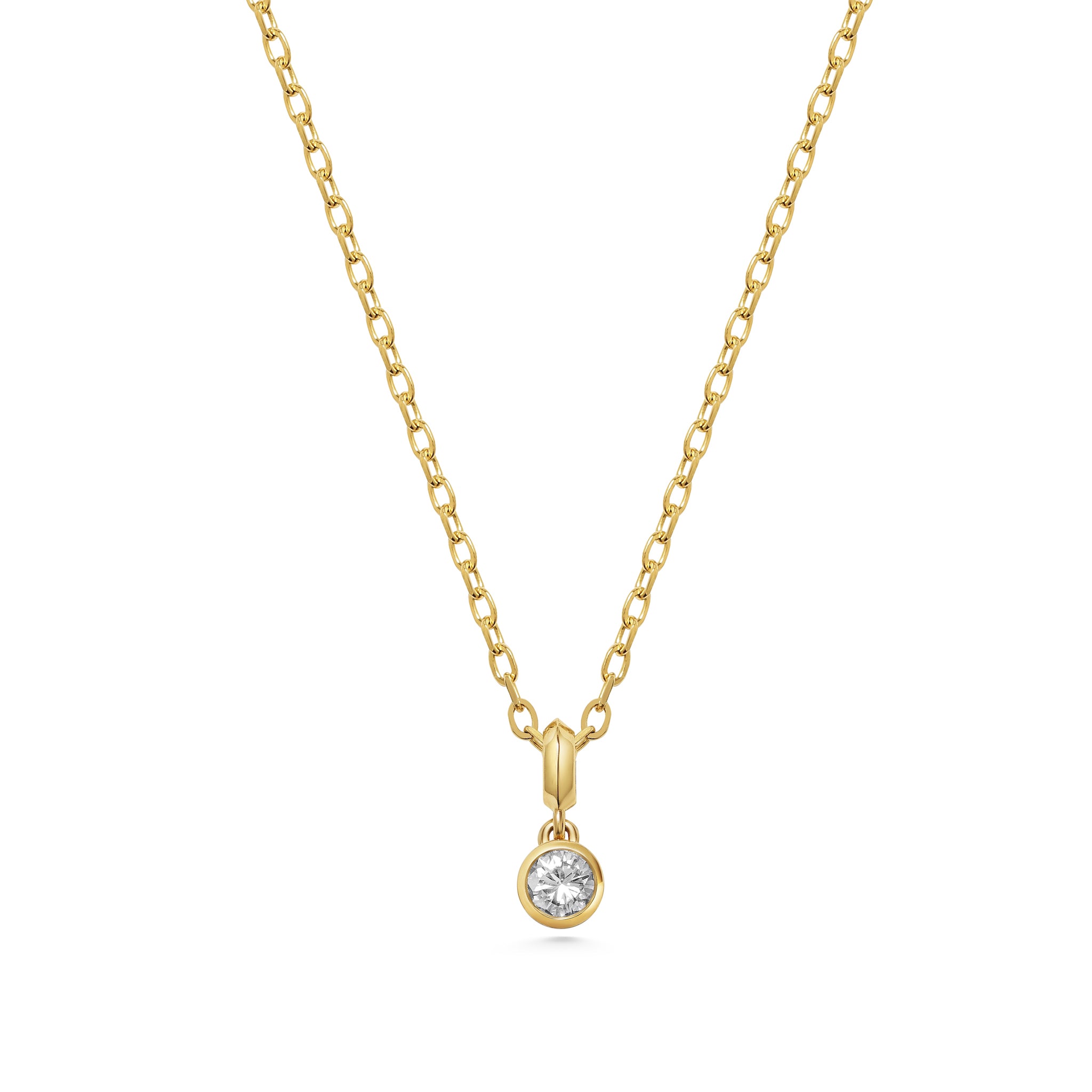 The Large Droplet Diamond Necklace by East London jeweller Rachel Boston | Discover our collections of unique and timeless engagement rings, wedding rings, and modern fine jewellery.