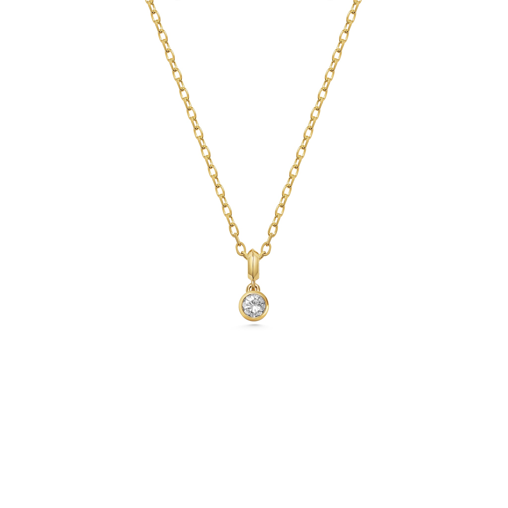 The Large Droplet Diamond Necklace by East London jeweller Rachel Boston | Discover our collections of unique and timeless engagement rings, wedding rings, and modern fine jewellery.