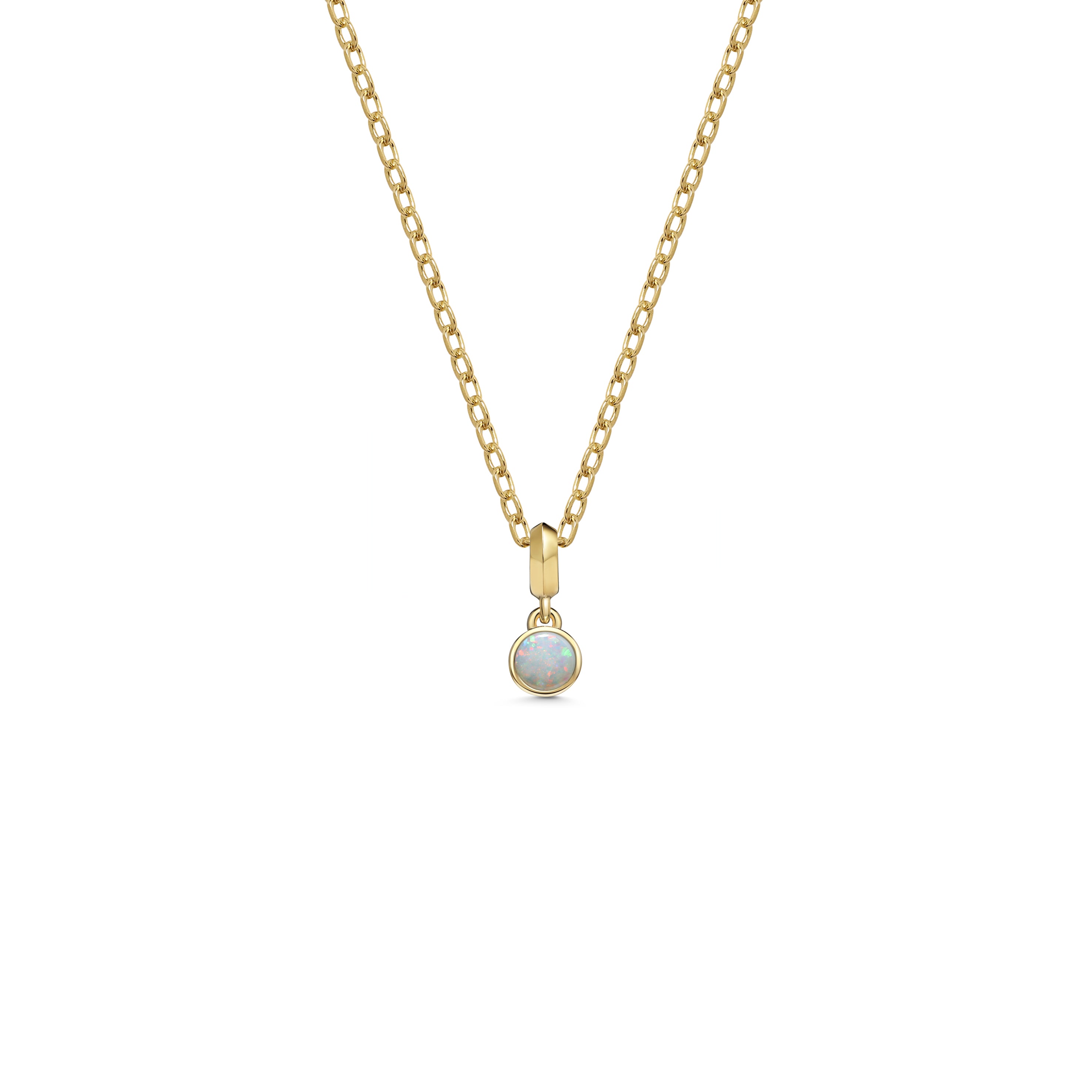 The Large Droplet Opal Necklace by East London jeweller Rachel Boston | Discover our collections of unique and timeless engagement rings, wedding rings, and modern fine jewellery.