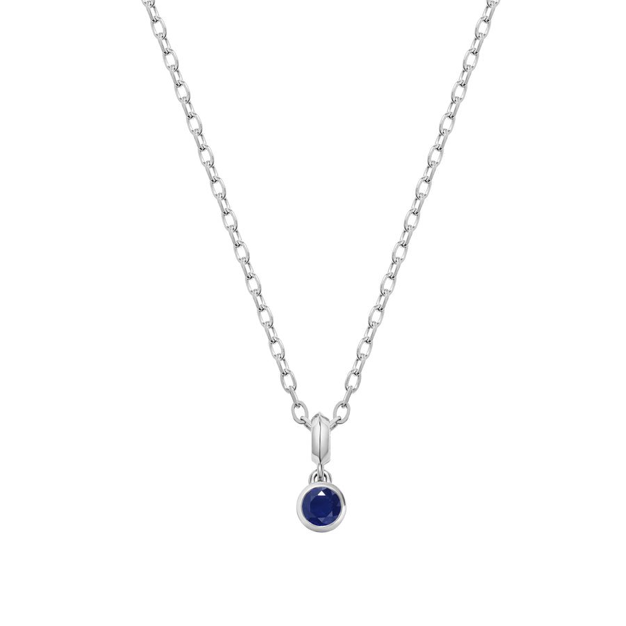 The LARGE DROPLET SAPPHIRE NECKLACE by East London jeweller Rachel Boston | Discover our collections of unique and timeless engagement rings, wedding rings, and modern fine jewellery. - Rachel Boston Jewellery