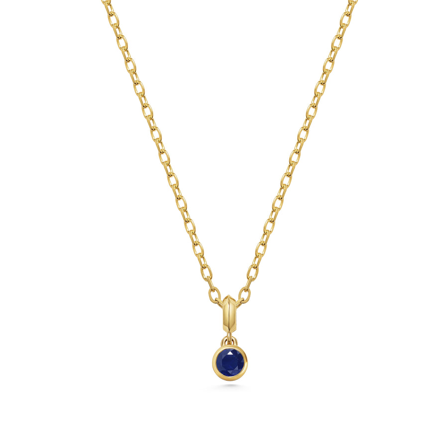 The LARGE DROPLET SAPPHIRE NECKLACE by East London jeweller Rachel Boston | Discover our collections of unique and timeless engagement rings, wedding rings, and modern fine jewellery. - Rachel Boston Jewellery