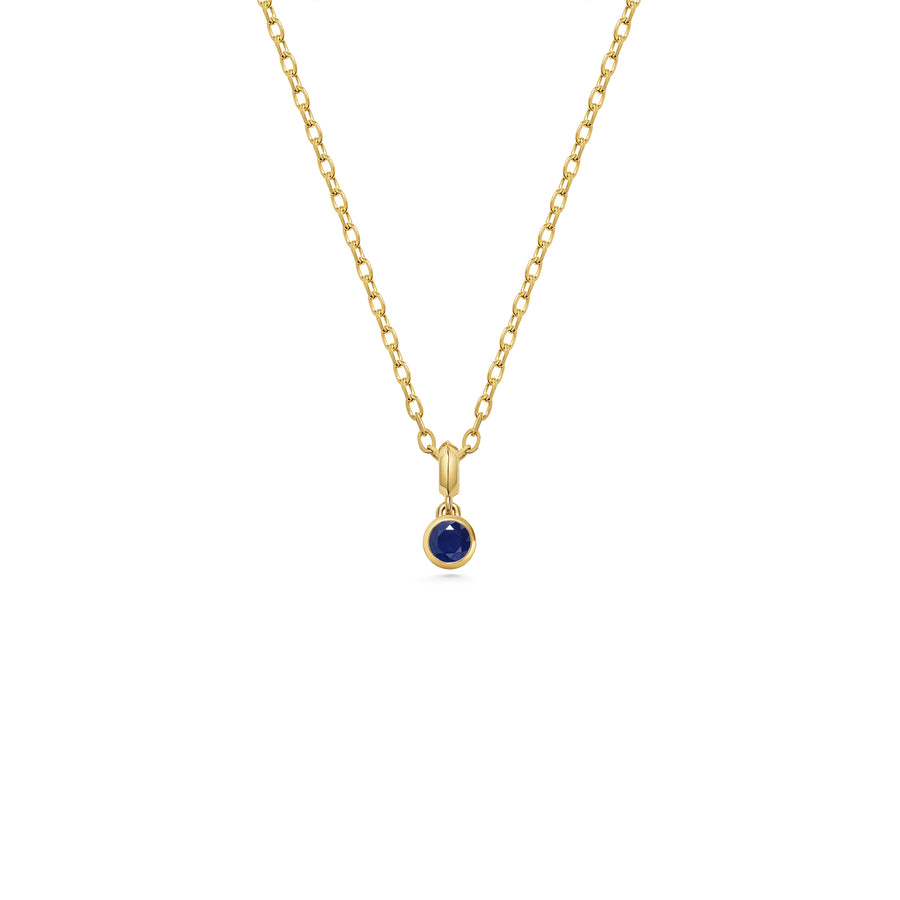 The LARGE DROPLET SAPPHIRE NECKLACE by East London jeweller Rachel Boston | Discover our collections of unique and timeless engagement rings, wedding rings, and modern fine jewellery. - Rachel Boston Jewellery