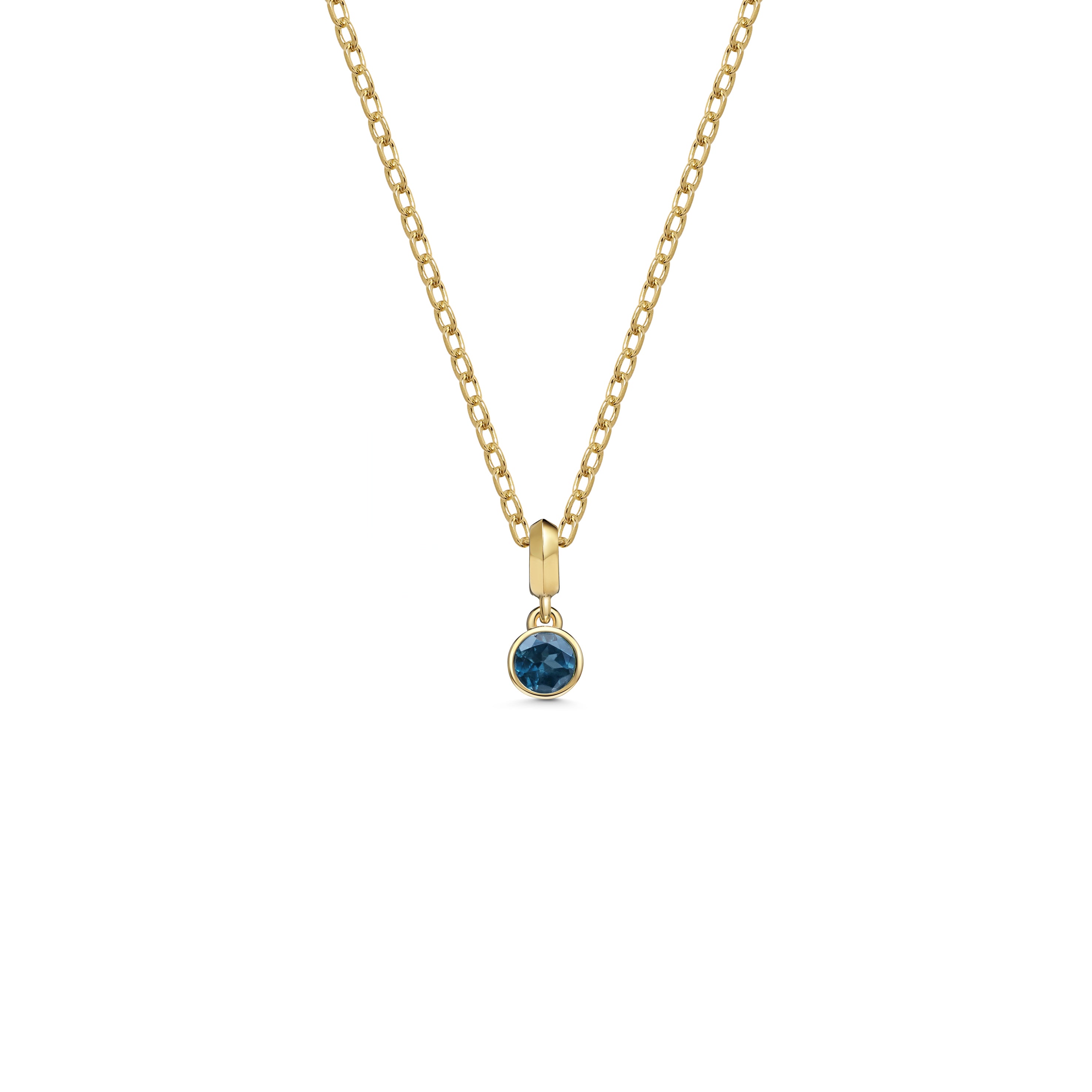 The Large Droplet Topaz Necklace by East London jeweller Rachel Boston | Discover our collections of unique and timeless engagement rings, wedding rings, and modern fine jewellery.