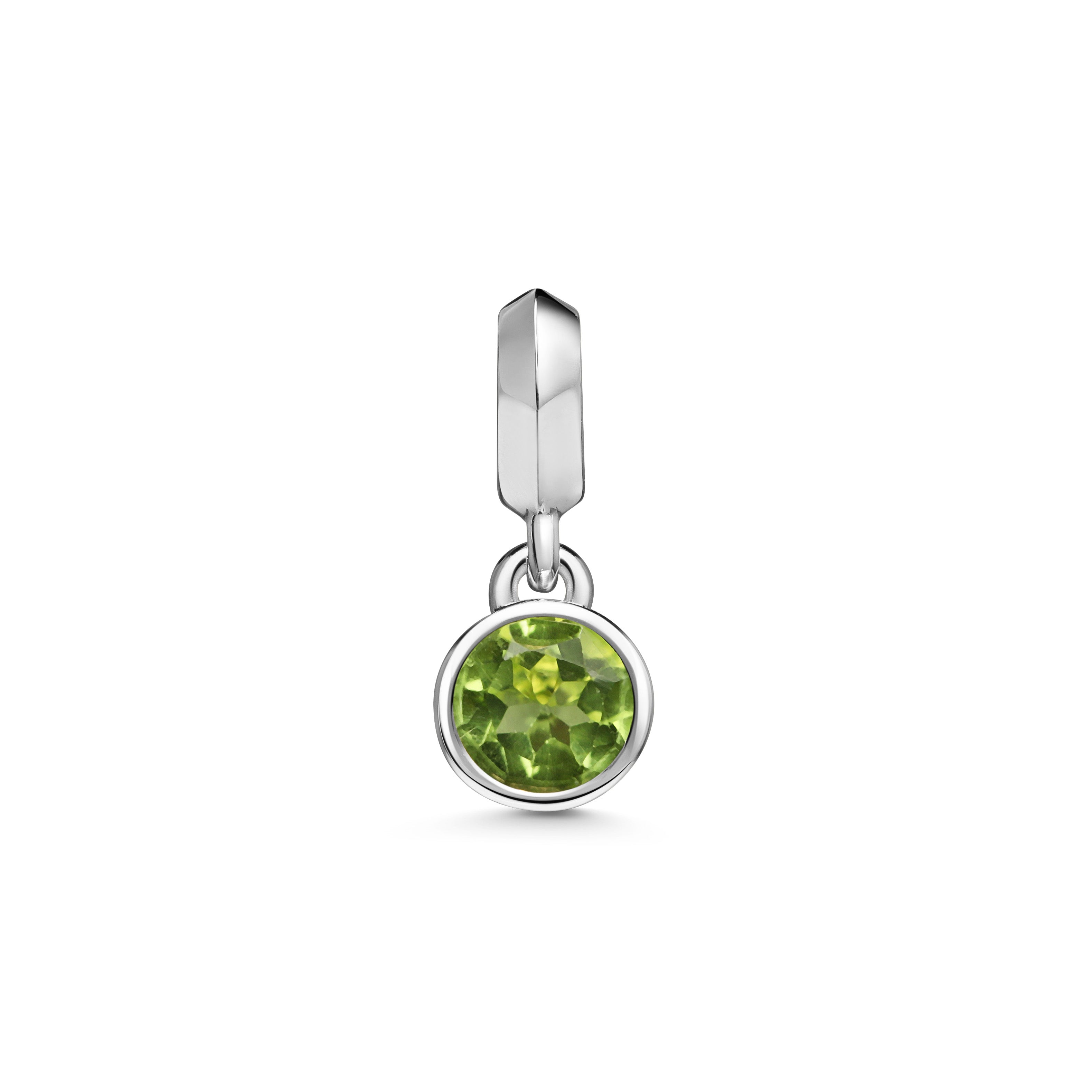 The Large Droplet Peridot Necklace by East London jeweller Rachel Boston | Discover our collections of unique and timeless engagement rings, wedding rings, and modern fine jewellery.