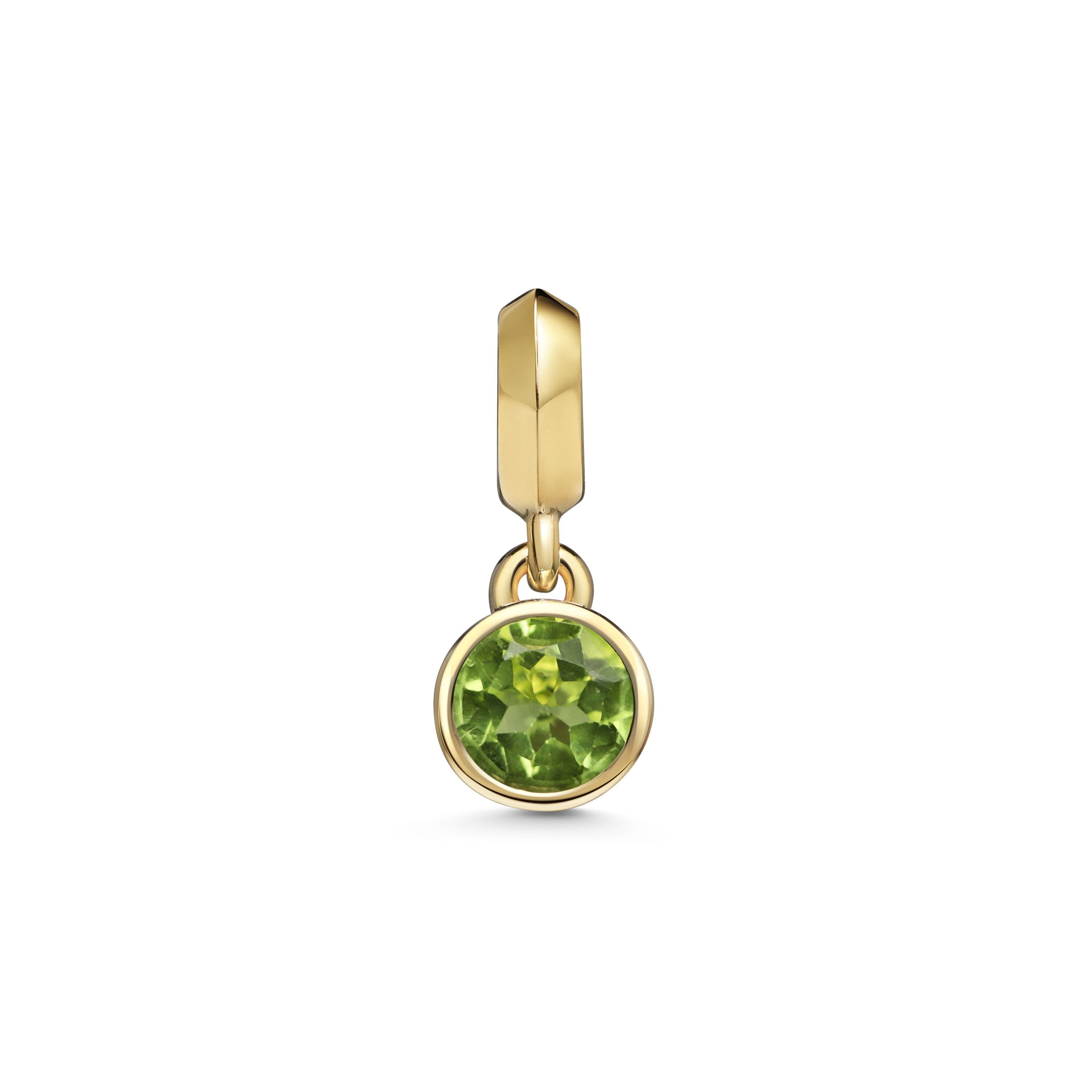 The Large Droplet Peridot Necklace by East London jeweller Rachel Boston | Discover our collections of unique and timeless engagement rings, wedding rings, and modern fine jewellery.