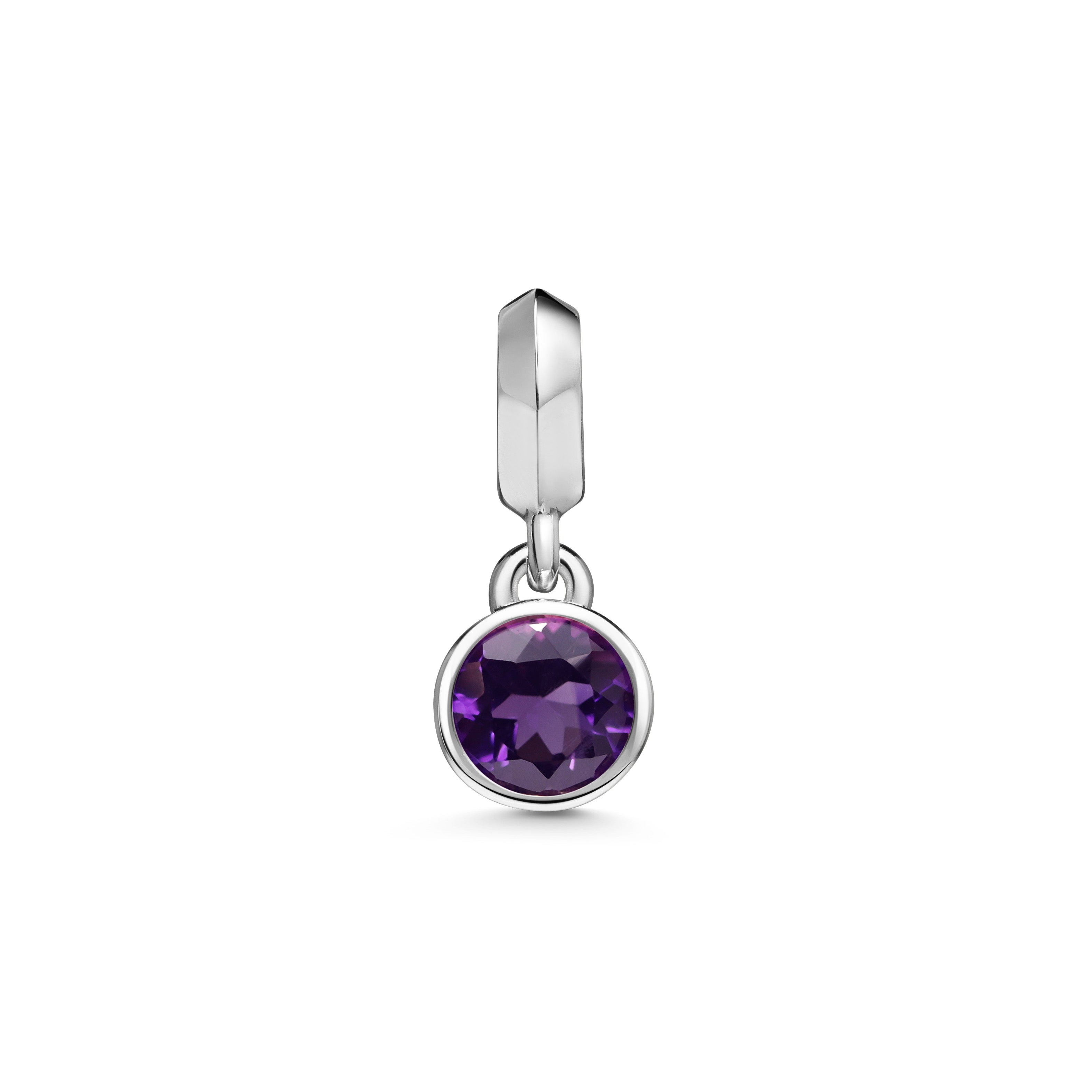 The Large Droplet Amethyst Necklace by East London jeweller Rachel Boston | Discover our collections of unique and timeless engagement rings, wedding rings, and modern fine jewellery.